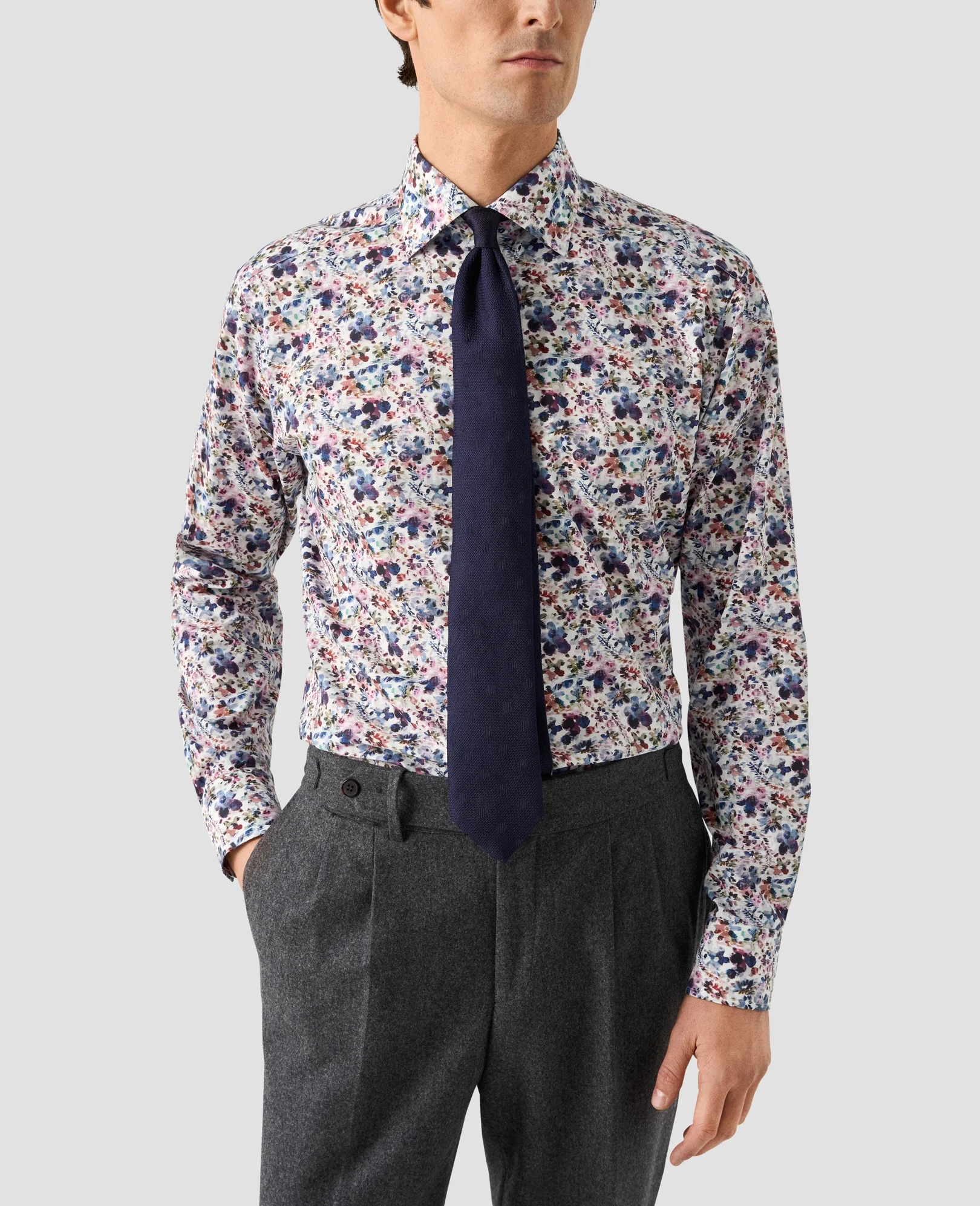 Eton - multi floral signature twill shirt