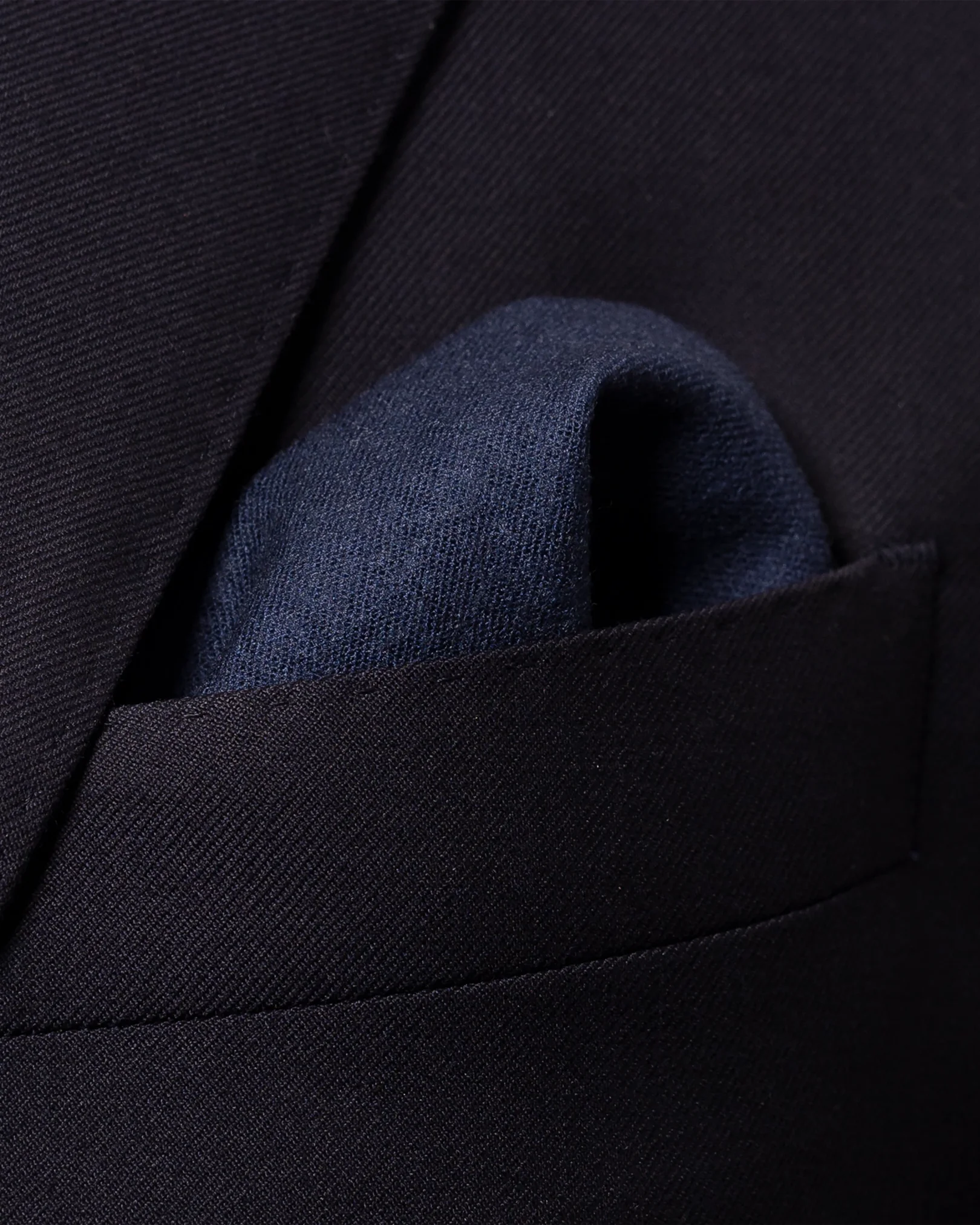 Navy Wool Pocket Square - Eton