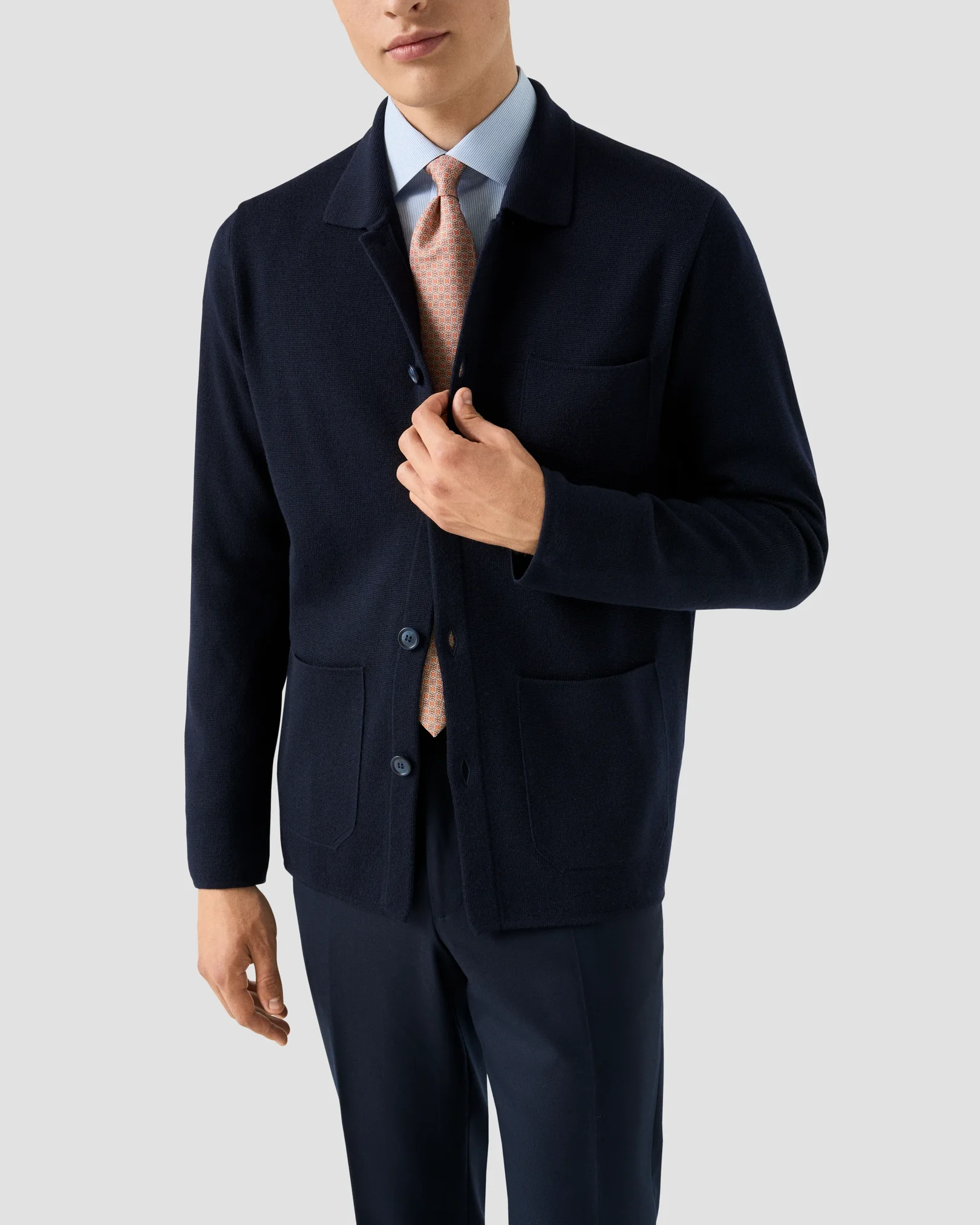 Eton - Randig poplinskjorta i Supima 120