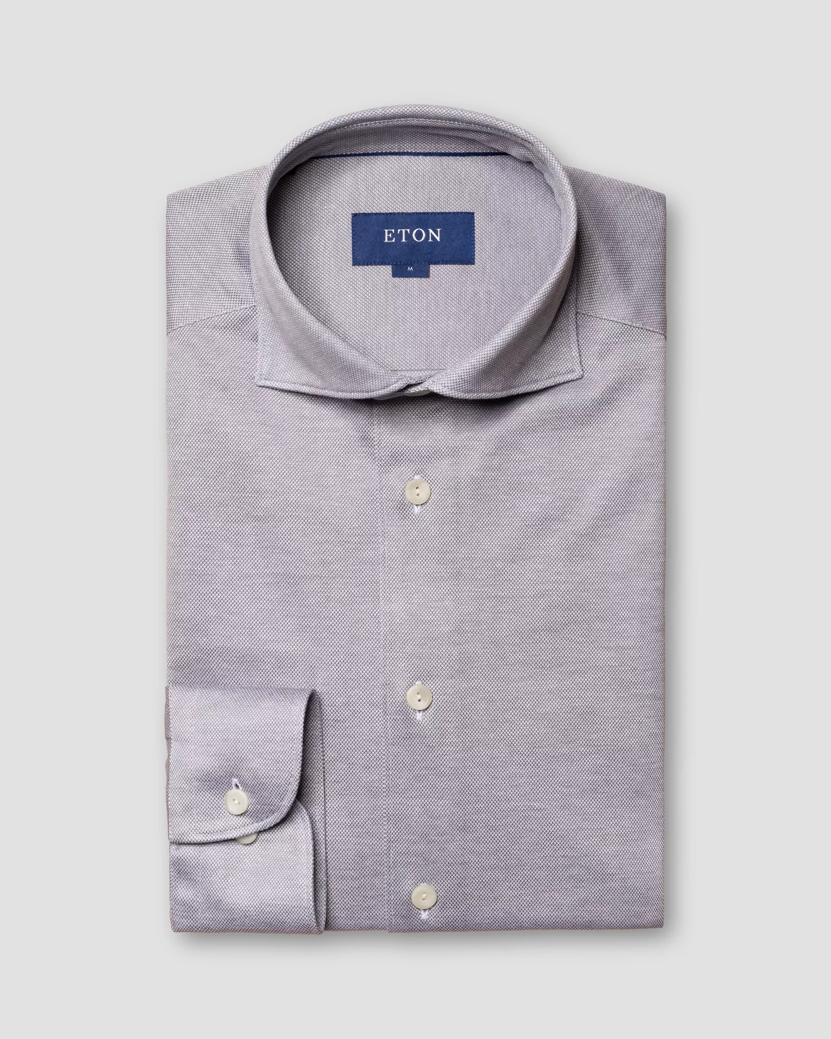 Eton - gray oxford pique shirt