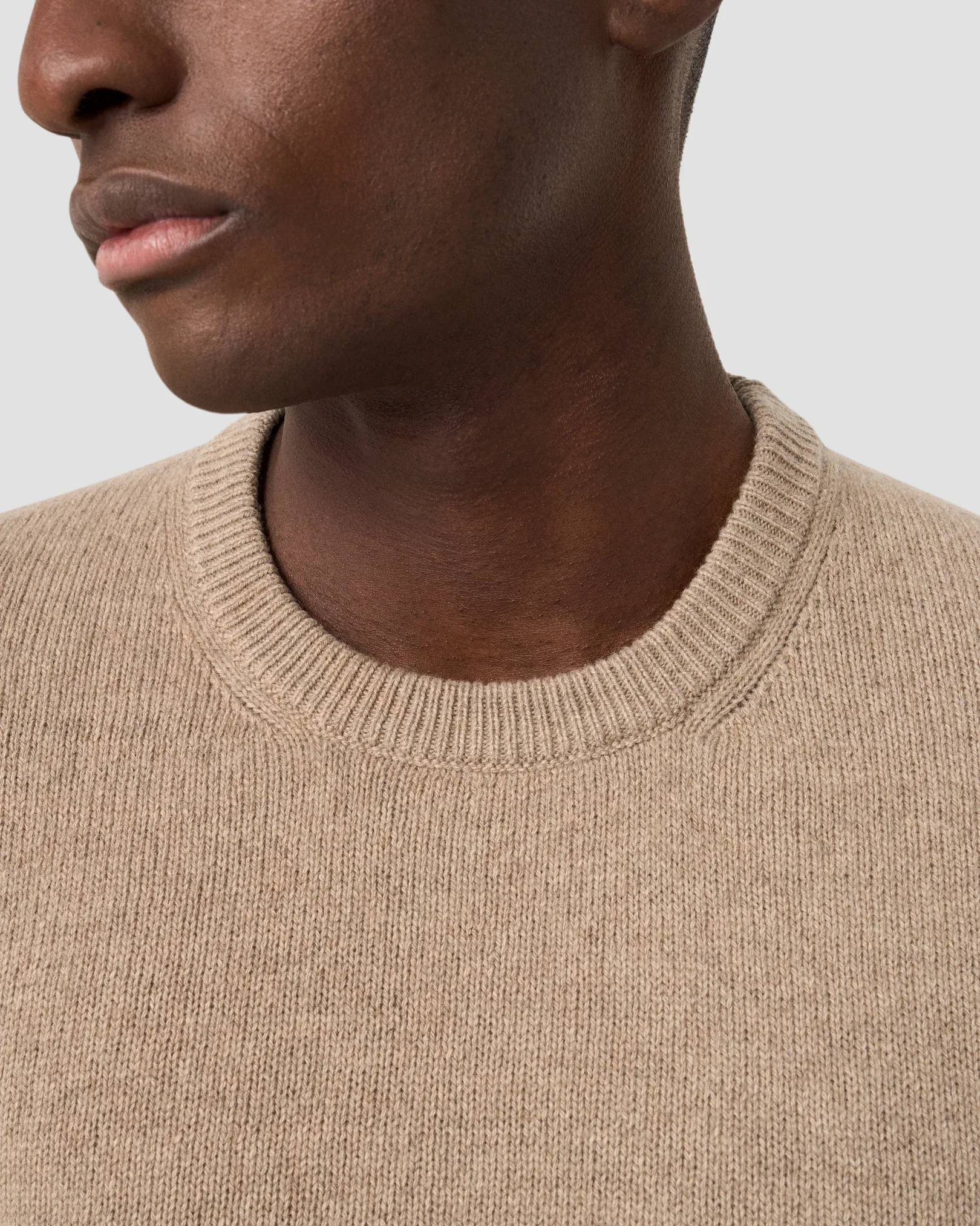 Eton - beige cashmere knit crew neck