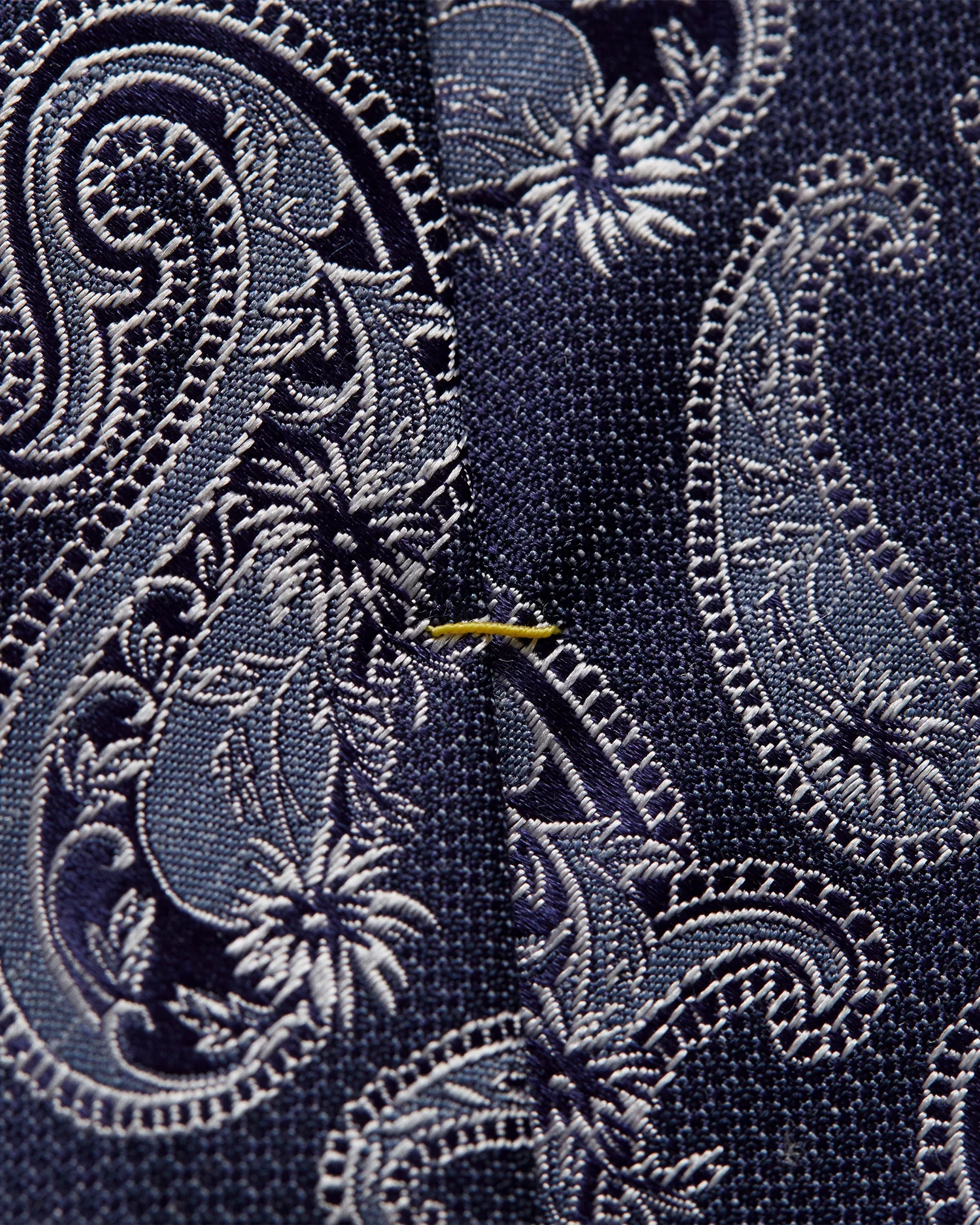 Eton - navy blue printed paisley tie