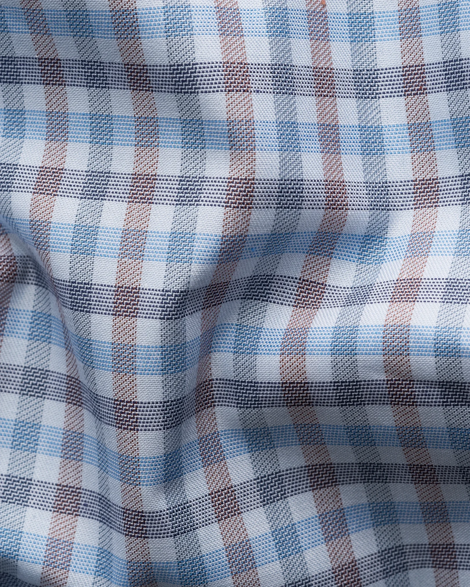 Eton - three color check twill shirt