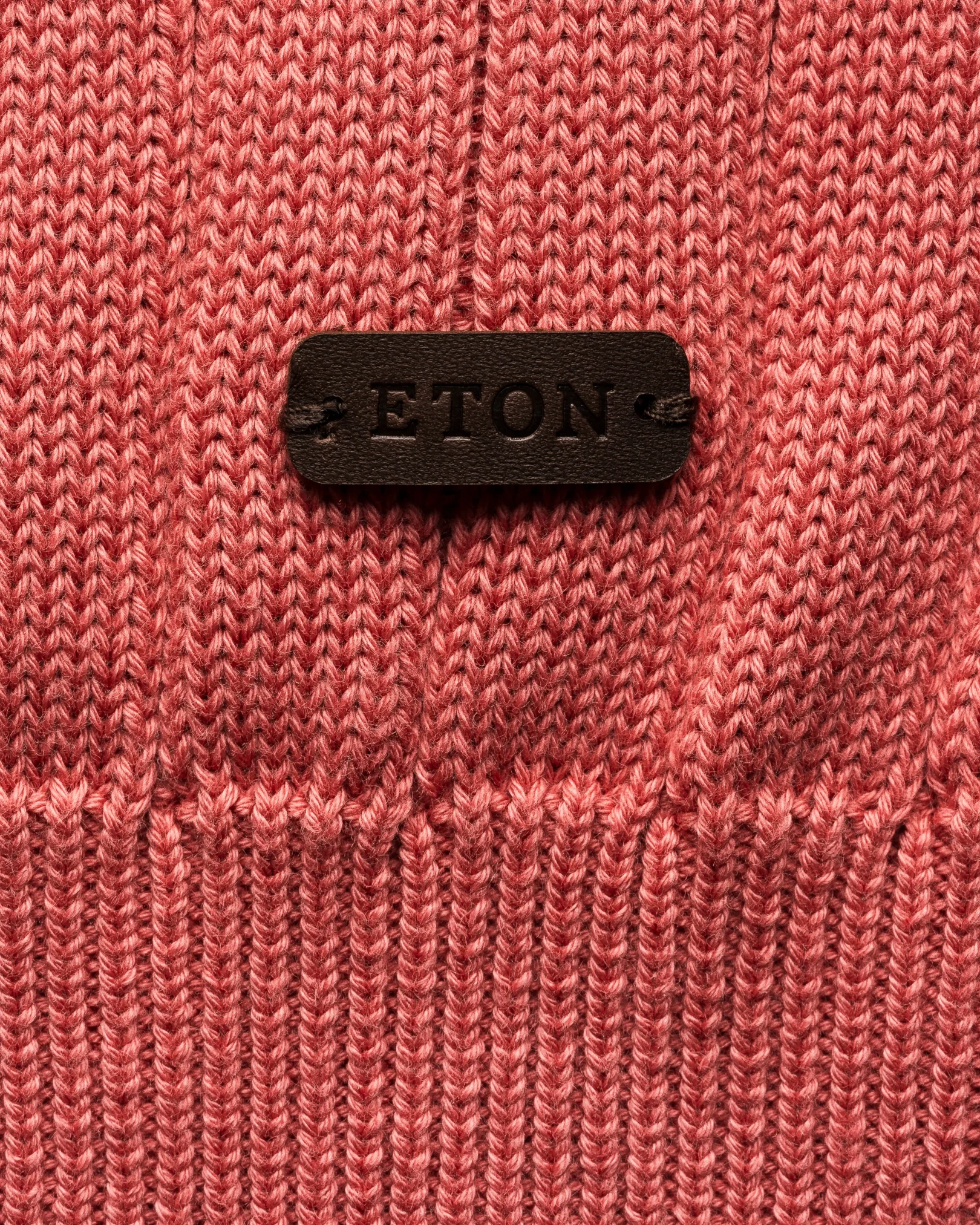 Eton - cotton structure knit crew neck pink cotton