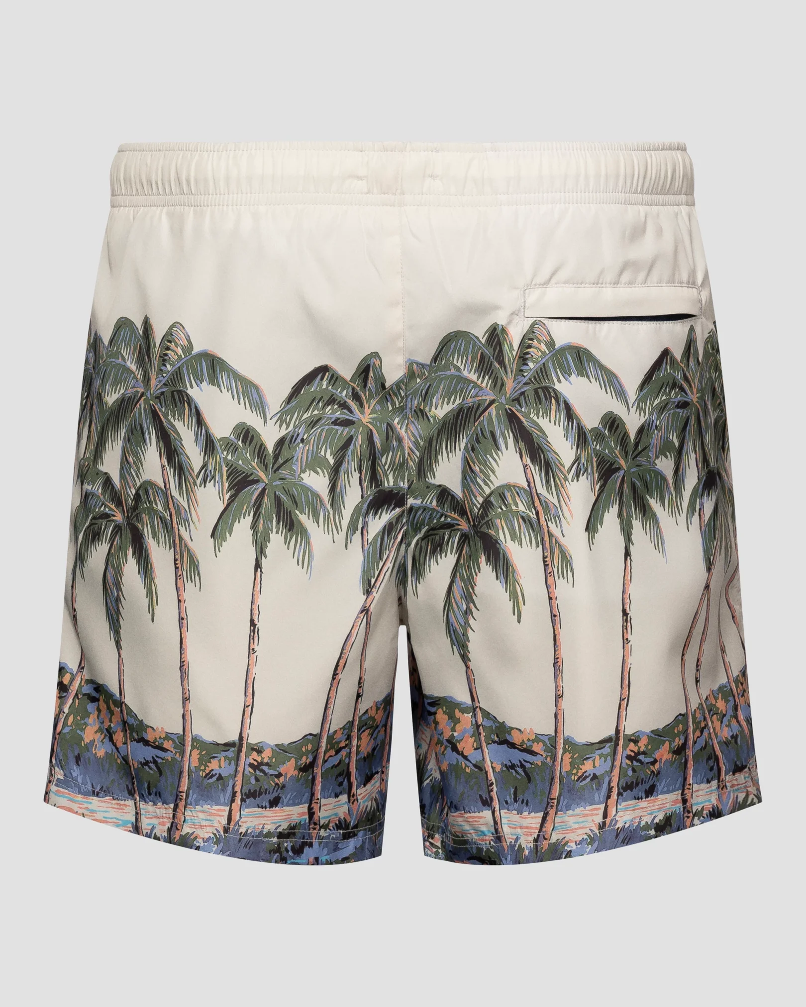 Eton - mid green palm tree swim shorts