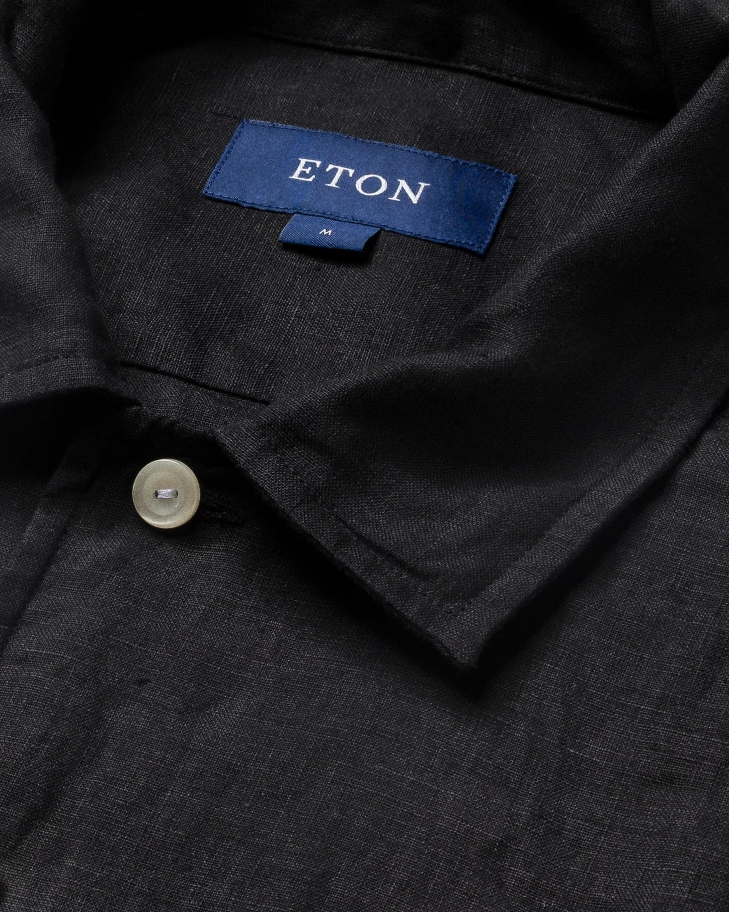 Eton - black resort linen shirt