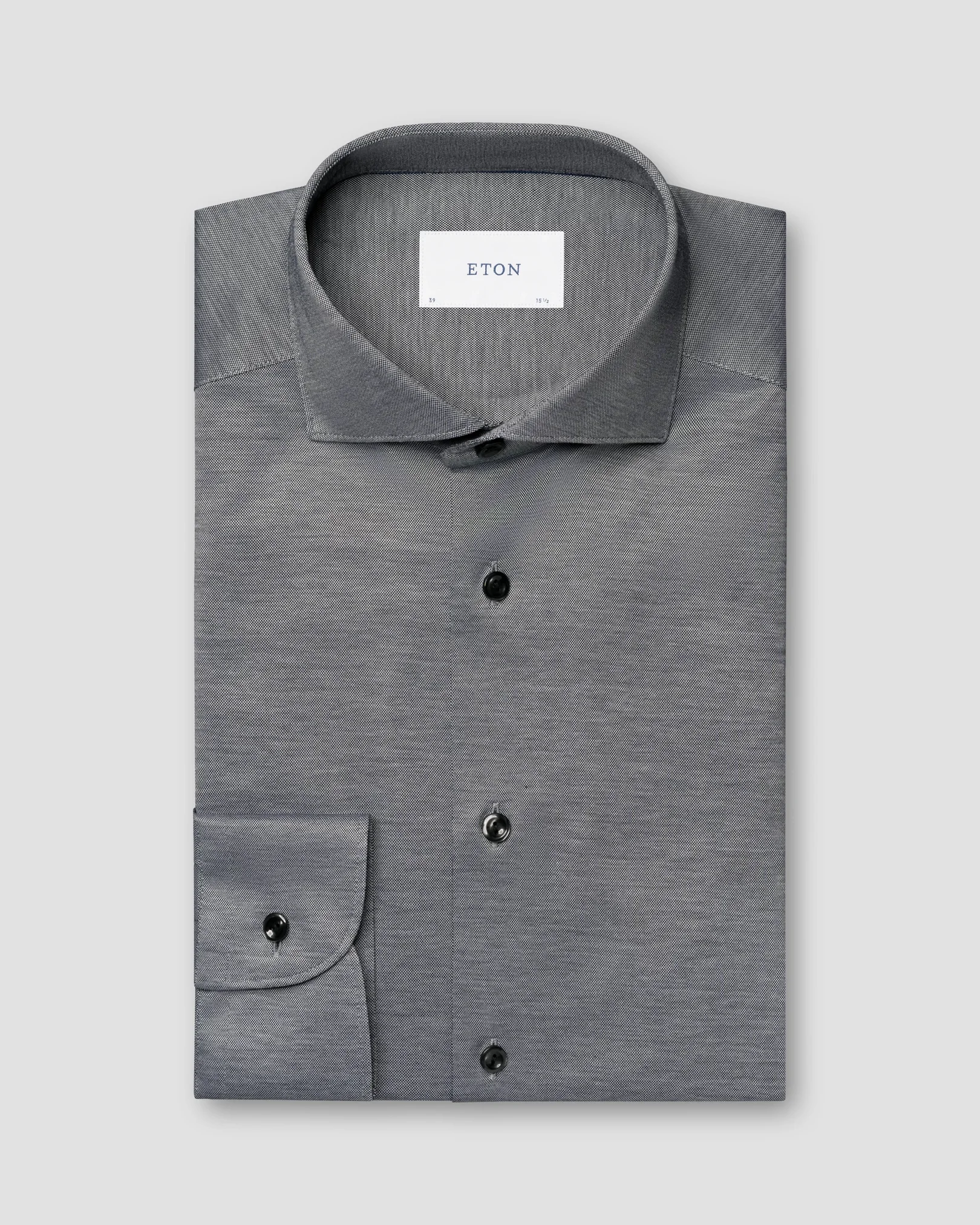 Eton - black filo di scozia oxford shirt