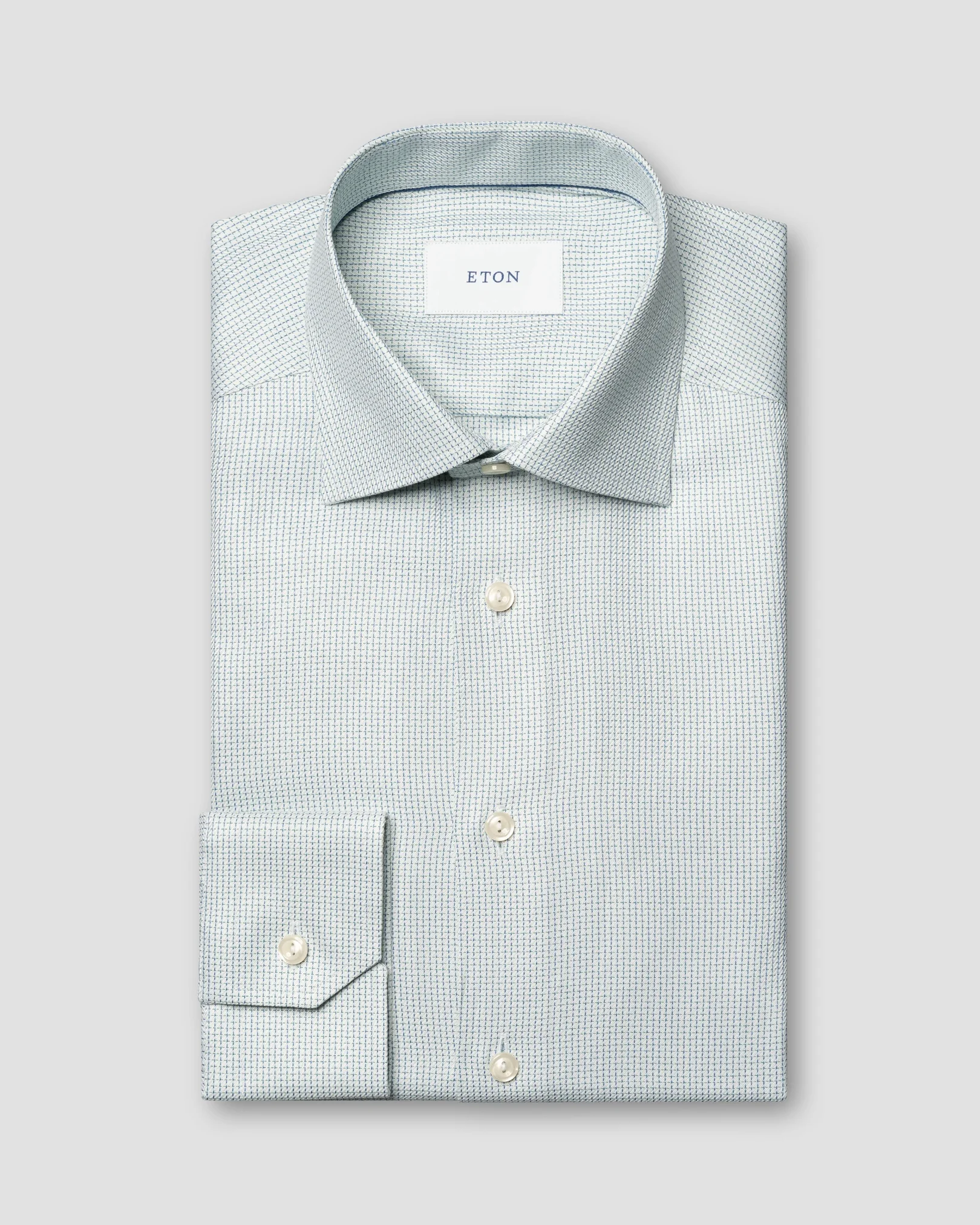 Light green Semi Solid Signature Twill Shirt - Eton