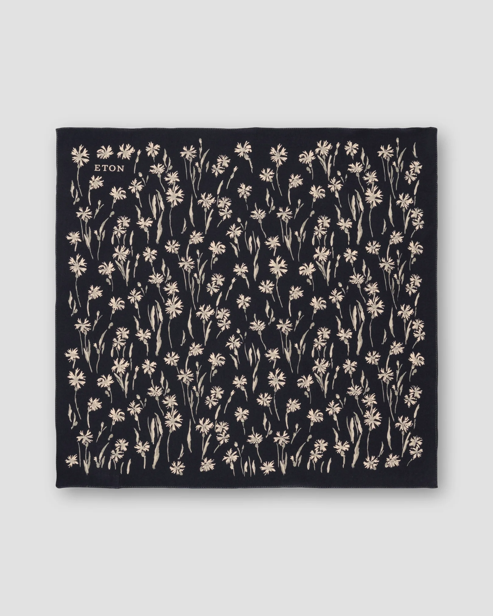 Eton - black floral silk bandana black floral 258