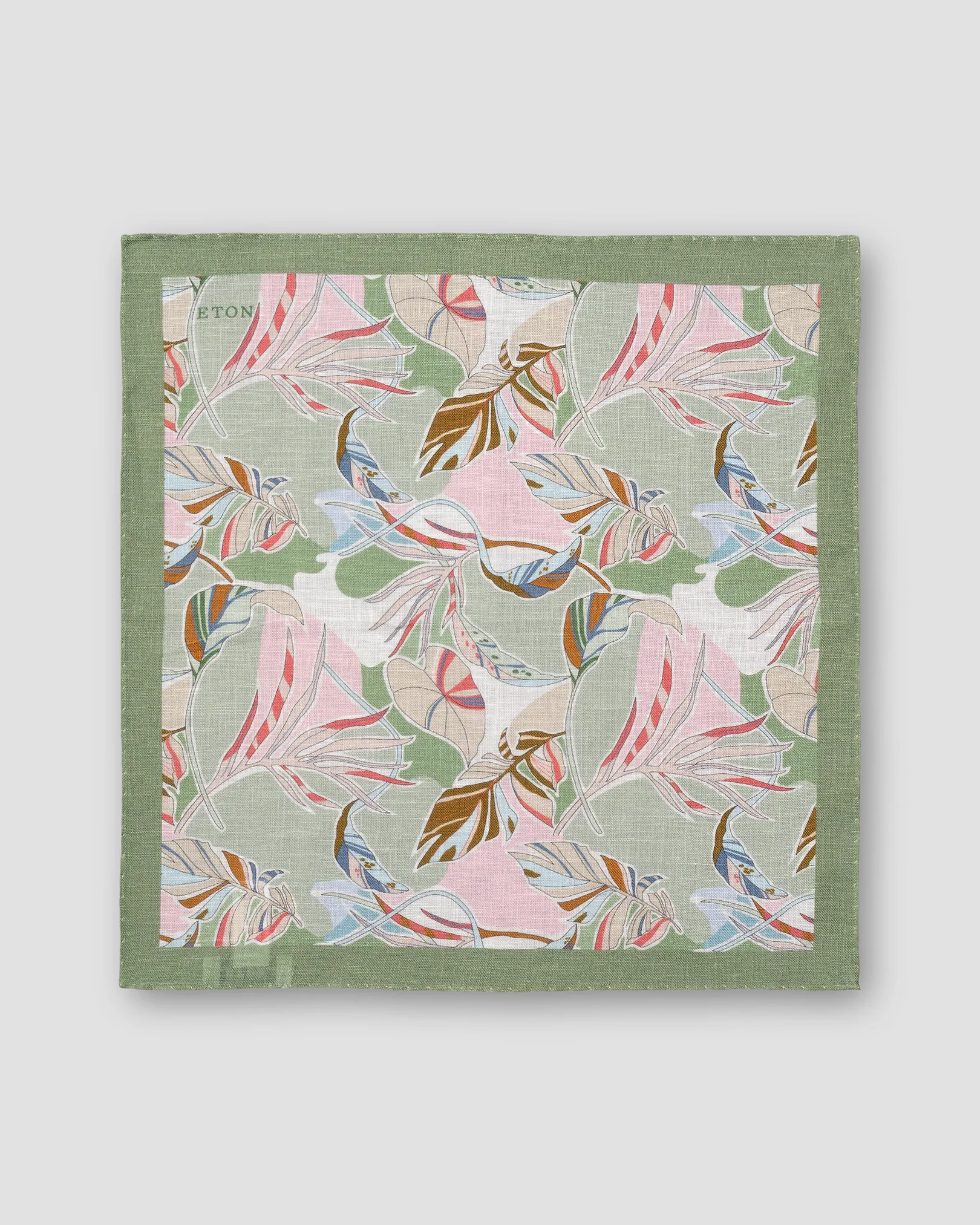 Eton - tropical linen pocket square light green