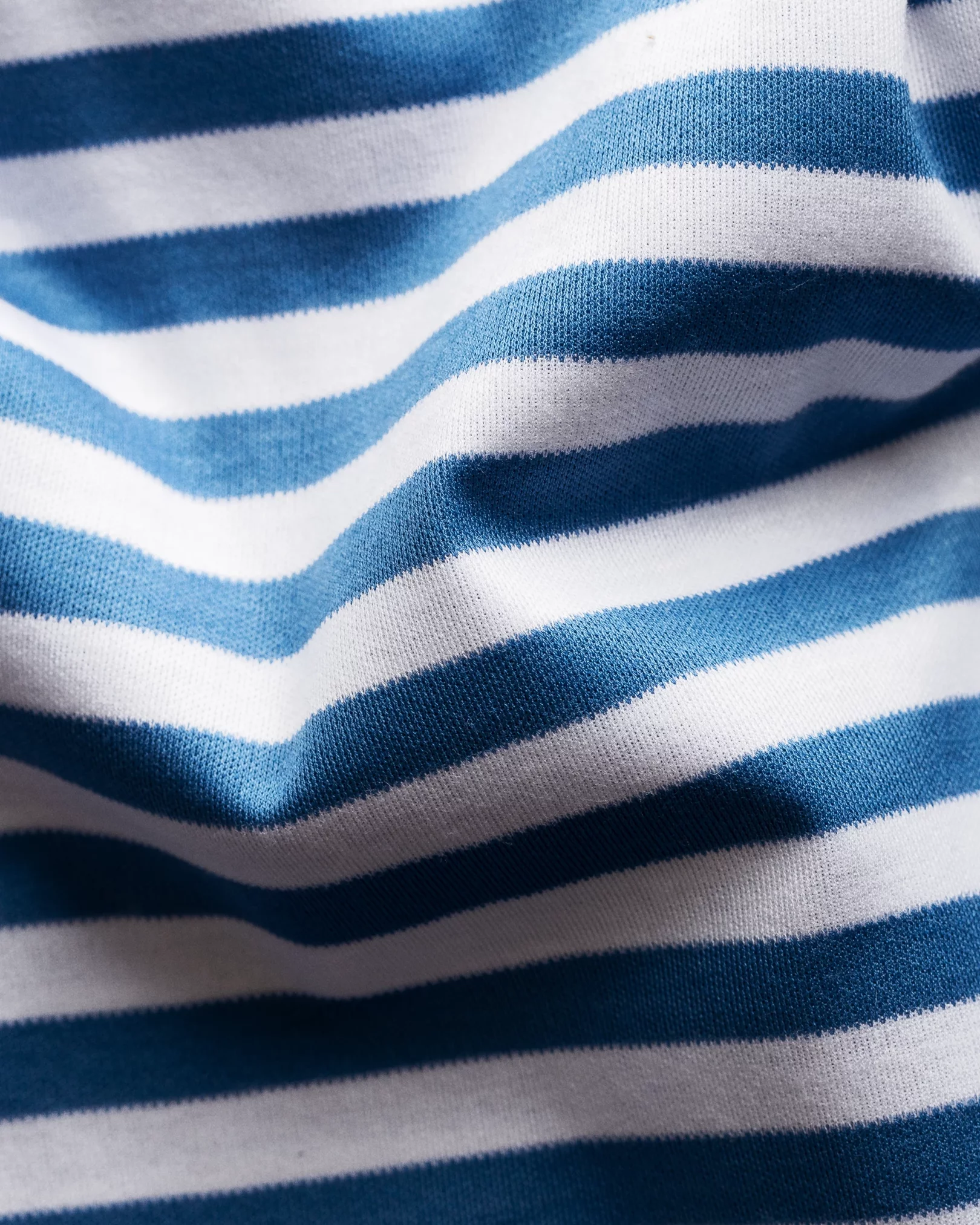 White & Blue Striped Filo di Scozia T-Shirt - Eton