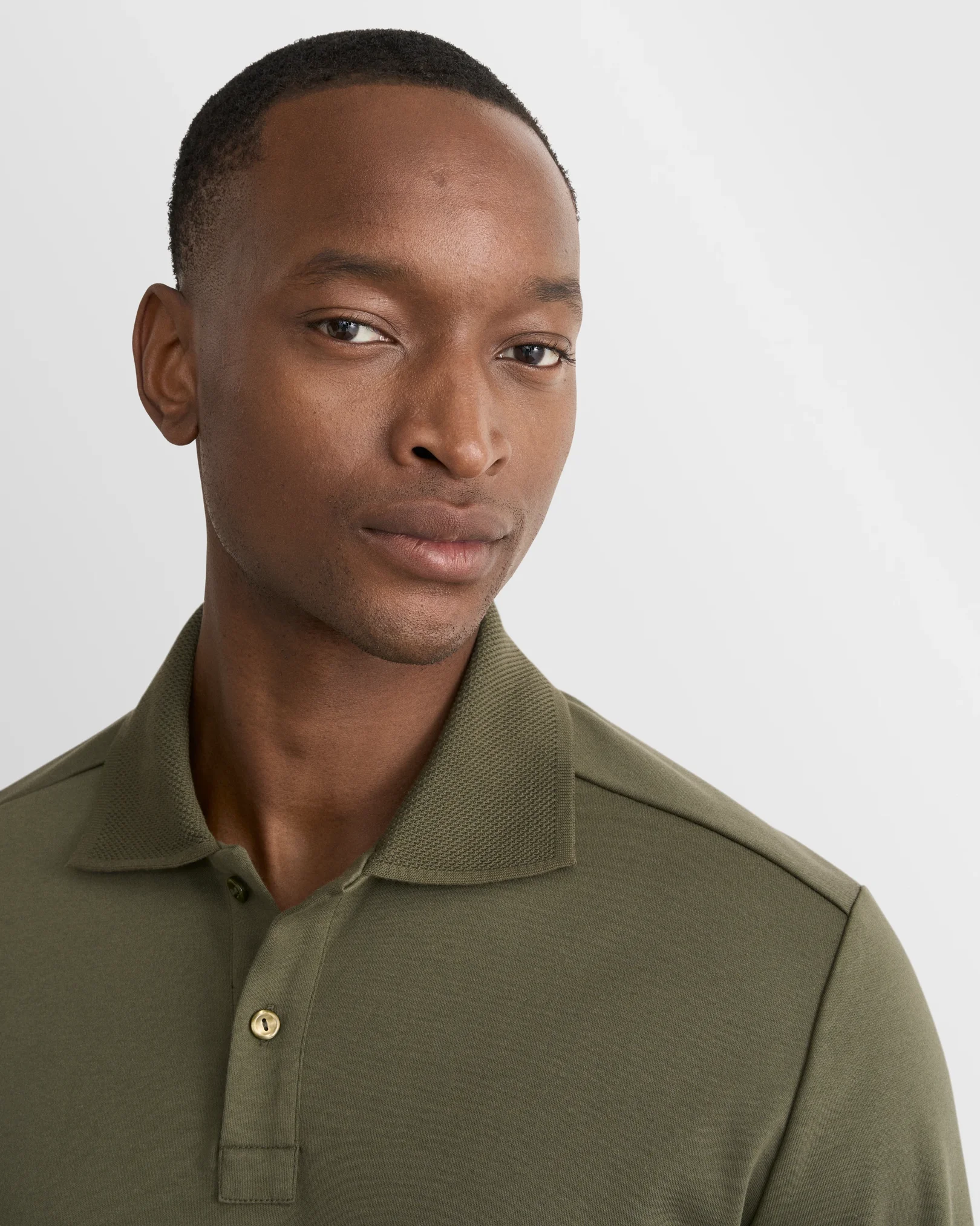 Eton - dark green interlock polo shirt