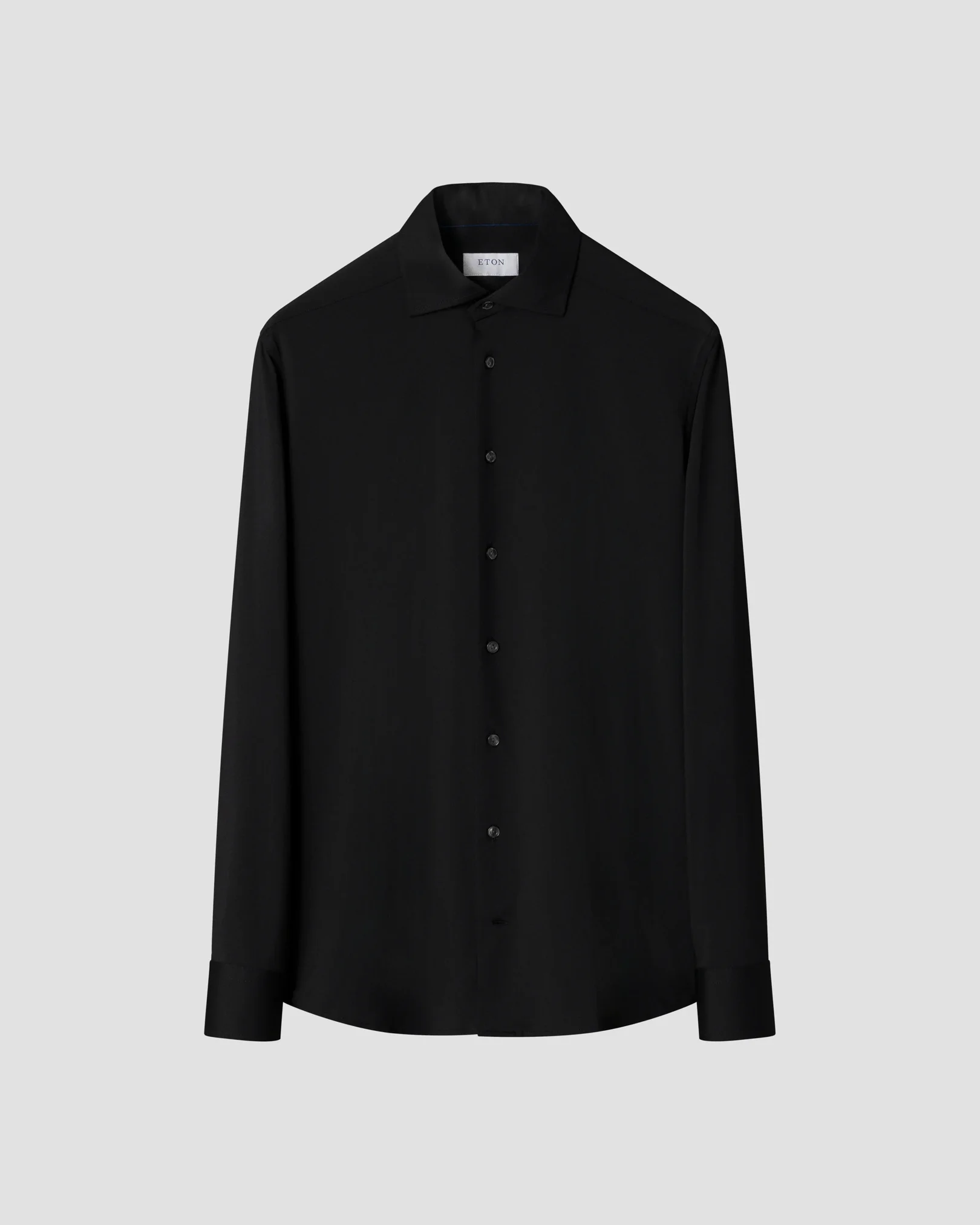 Eton - black semi solid four way stretch shirt