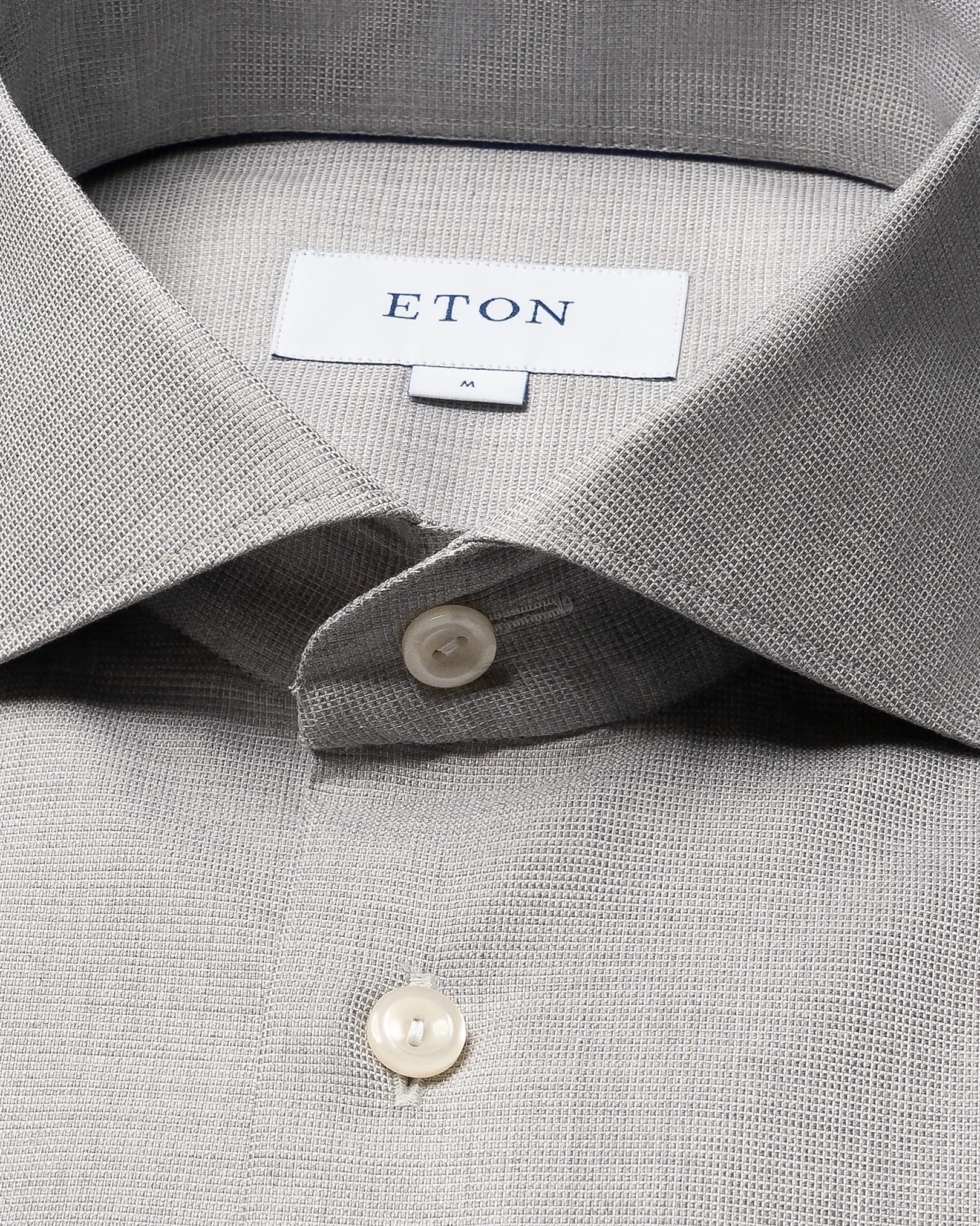 Eton - light grey twill wide spread slim