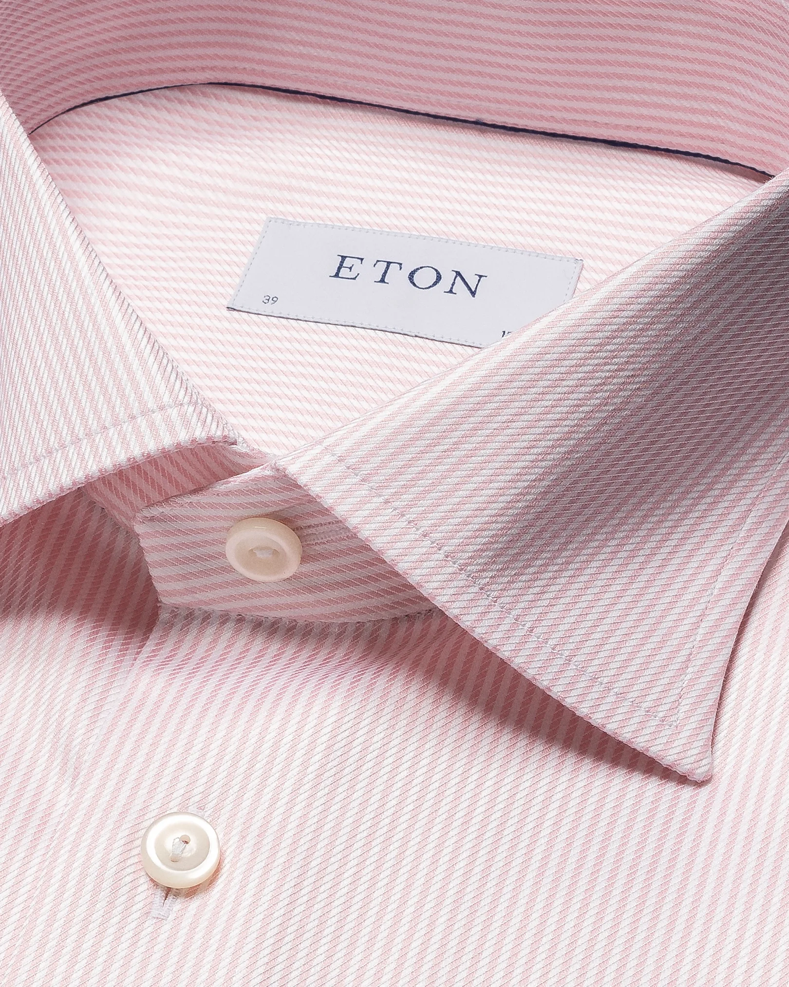 Eton - striped pink twill shirt