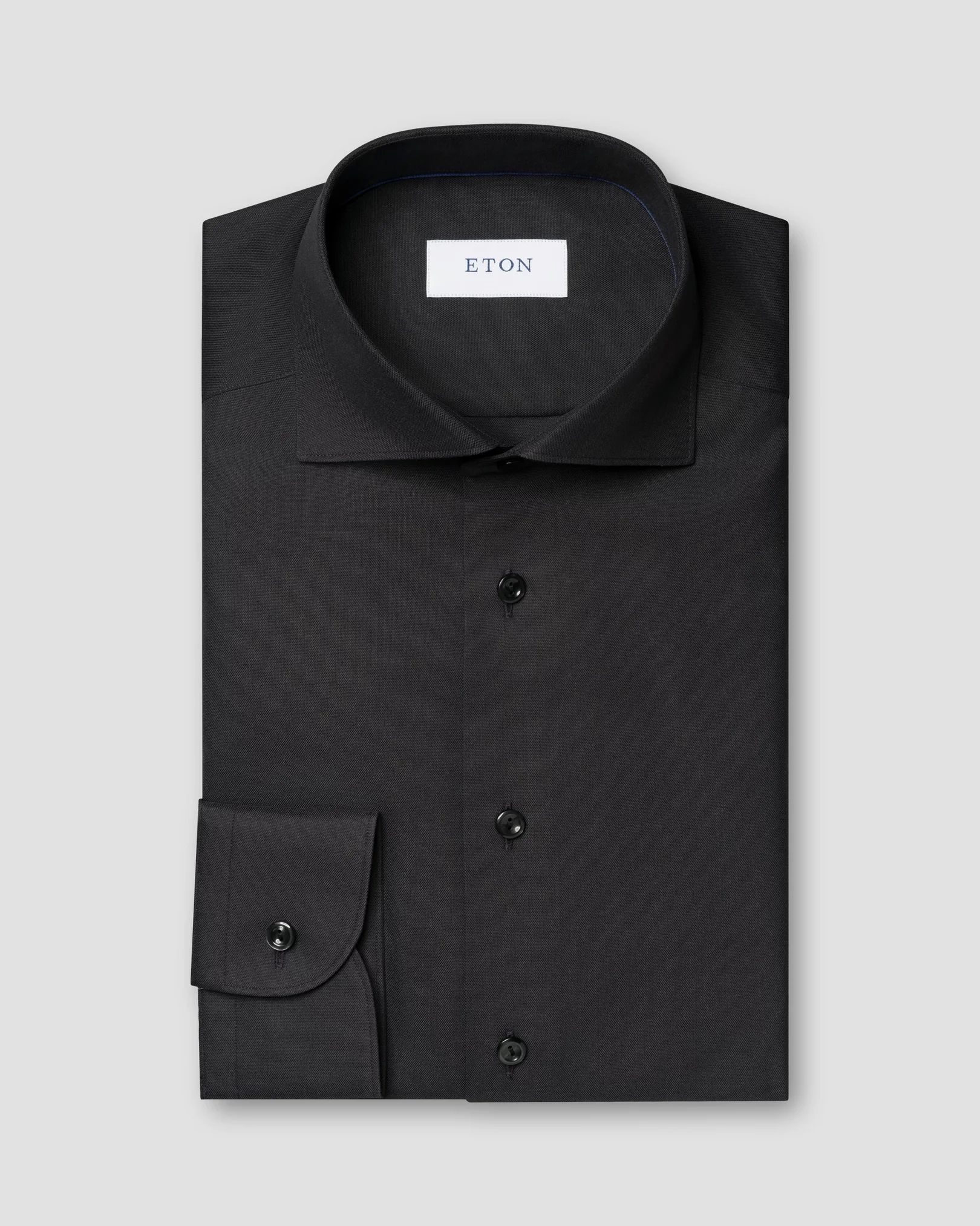 Eton - black semi solid signature dobby shirt