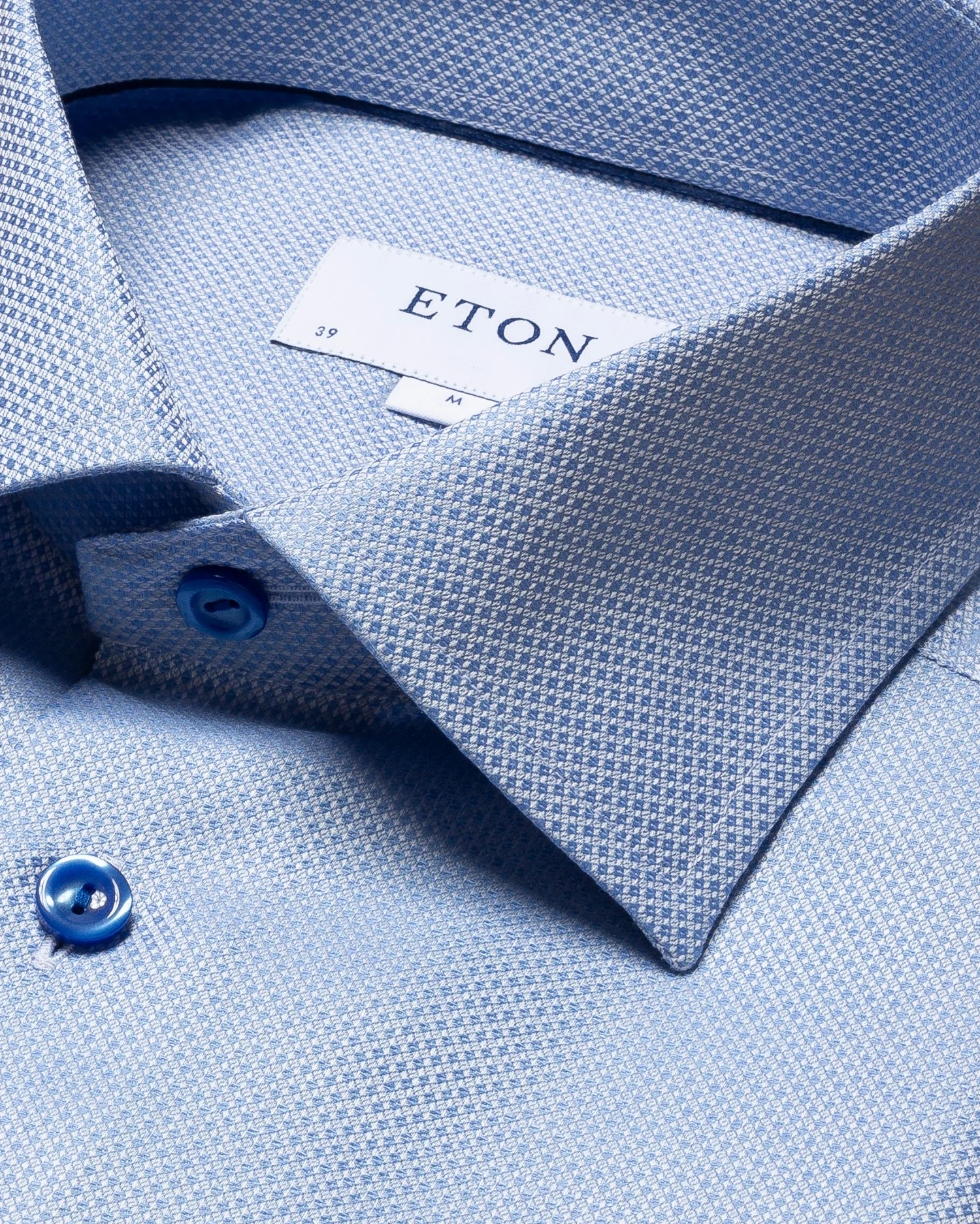 Eton - blue cotton linen shirt short sleeve
