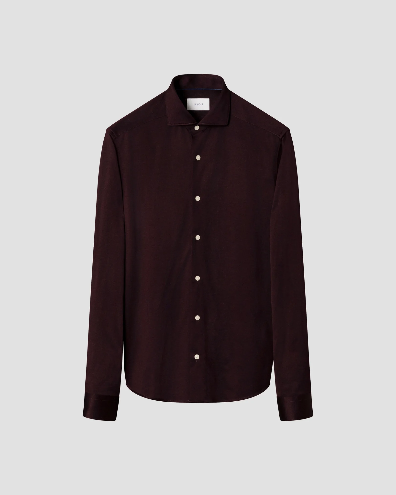Eton - dark red filo di scozia knit shirt