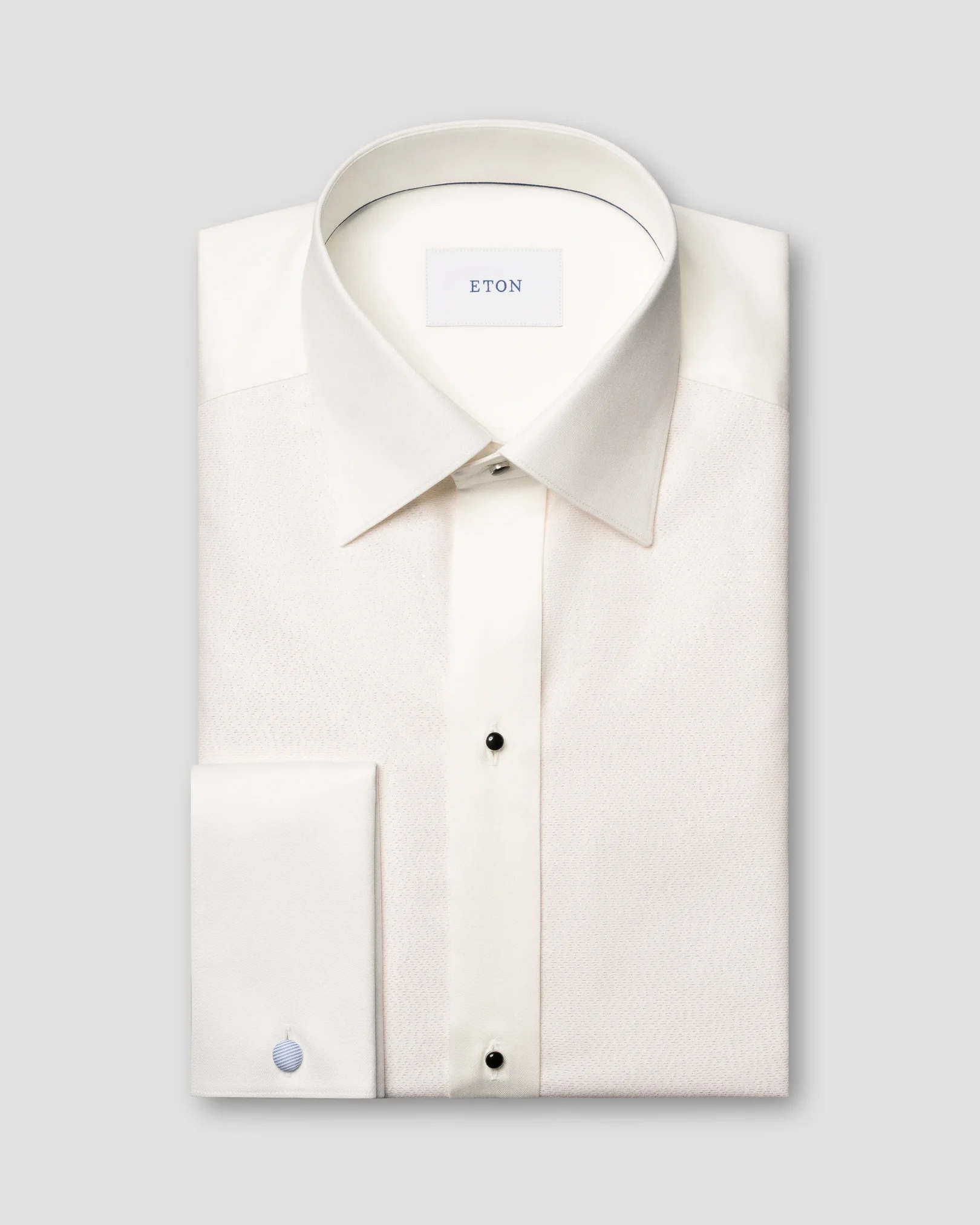Eton - white lurex bib front shirt