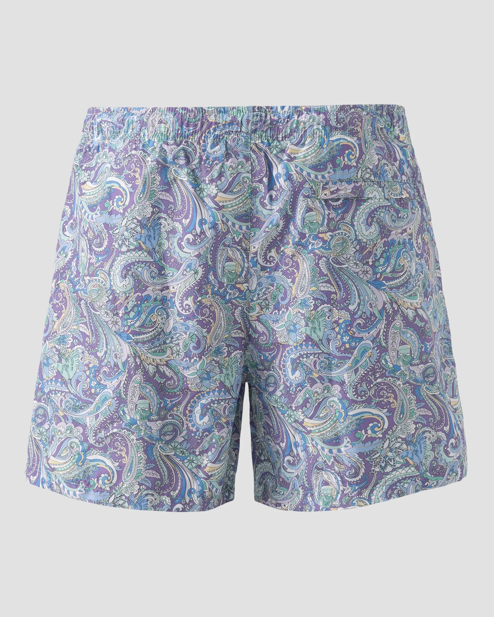 Eton - mid purple paisley swim shorts