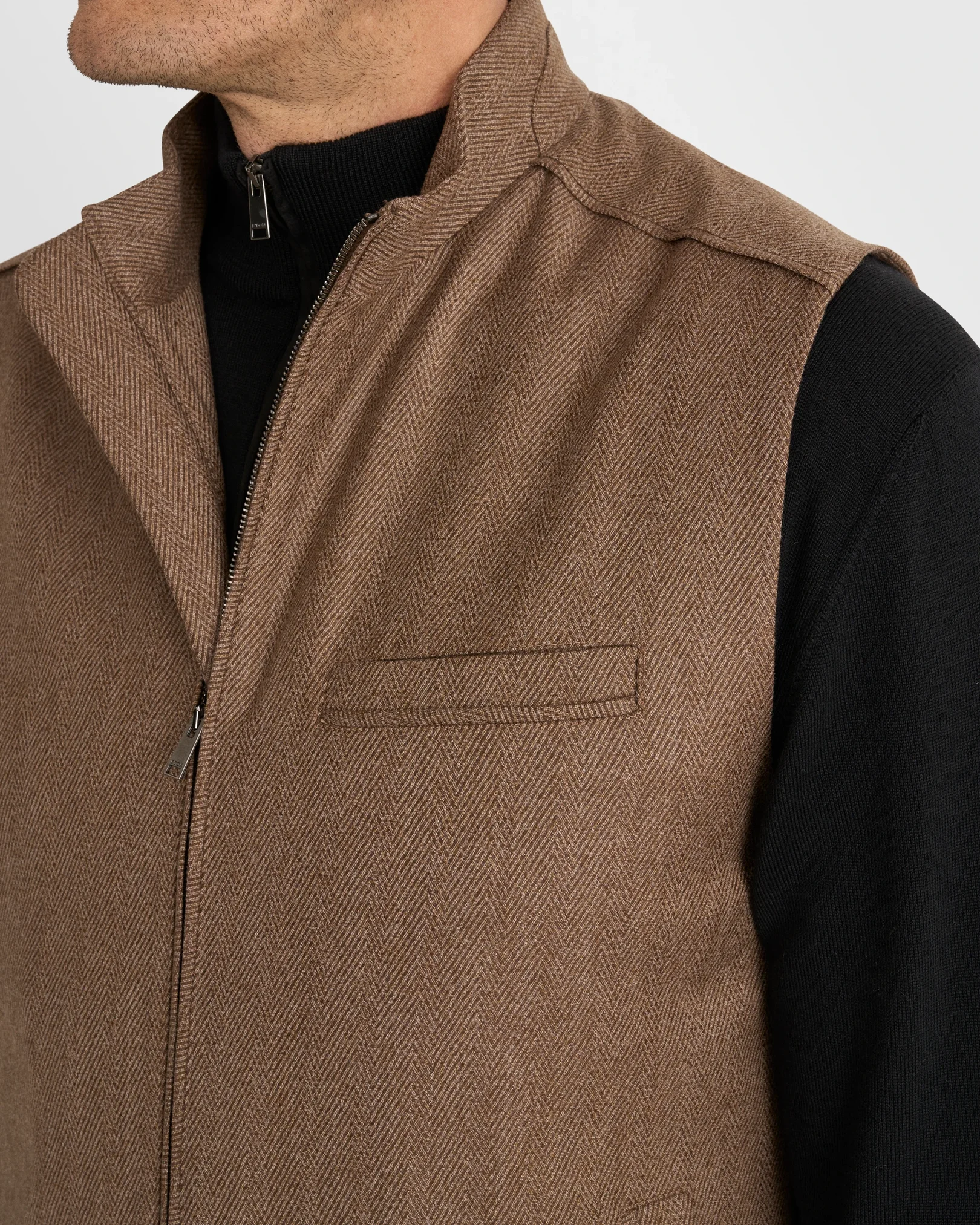 Eton - beige wool structure vest