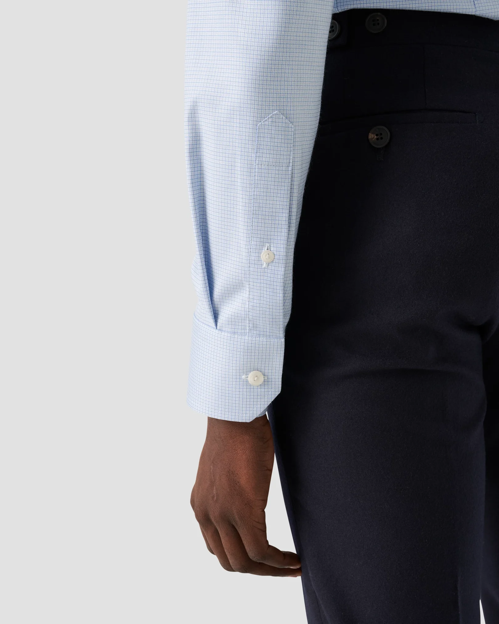 Eton - micro checked twill shirt