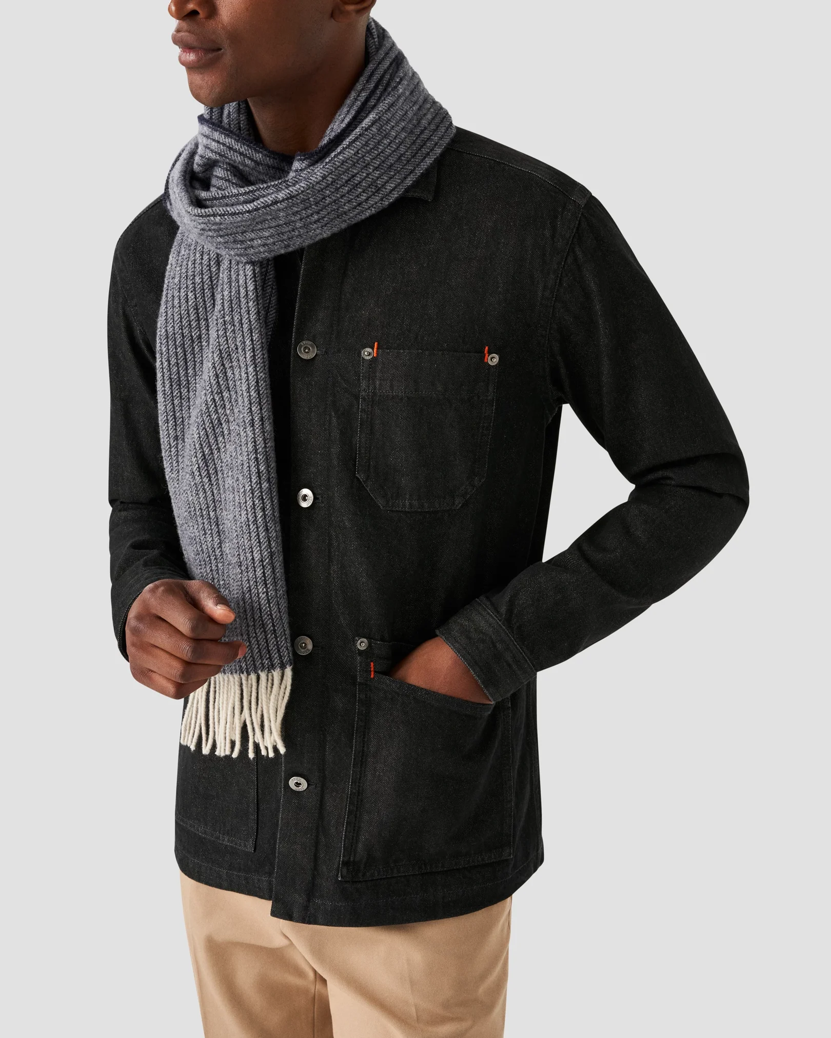 Eton - Surchemise noire en denim