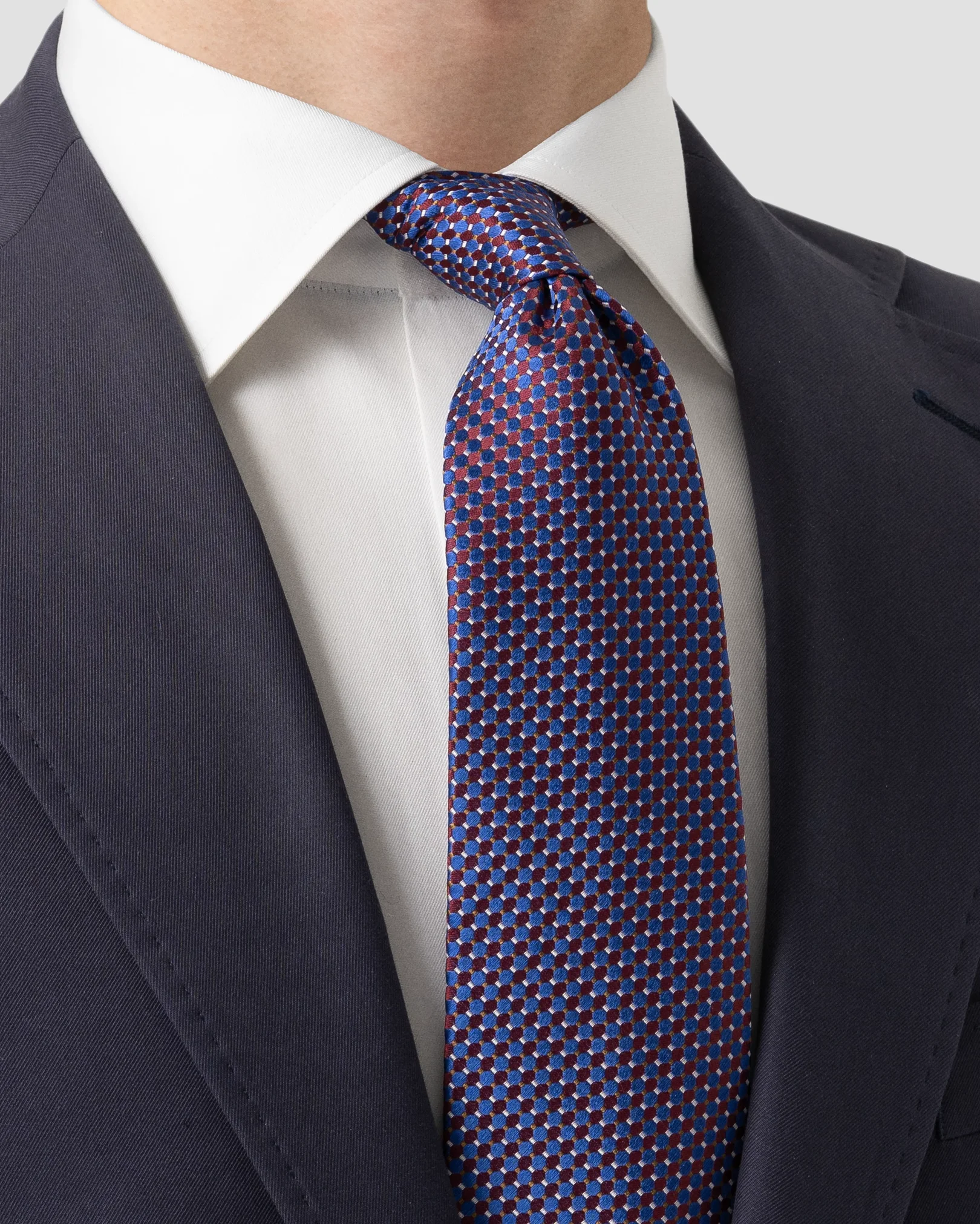Eton - red geometric silk tie