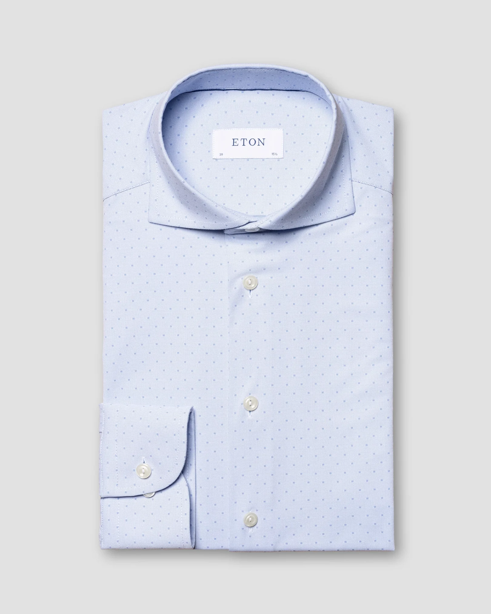 Eton - light blue wide spread four way shirt