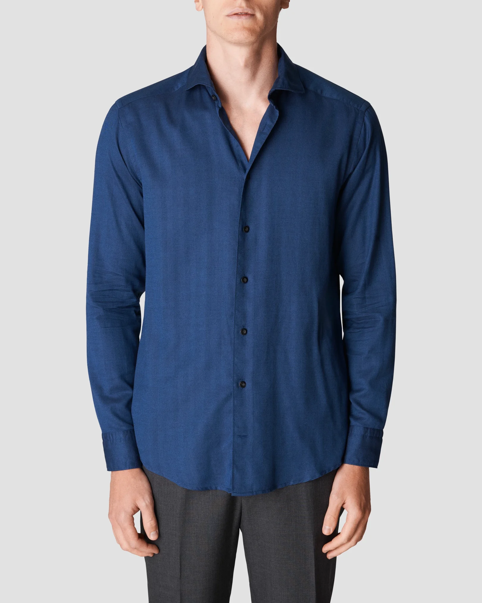 Eton - dark blue light weight flannel shirt