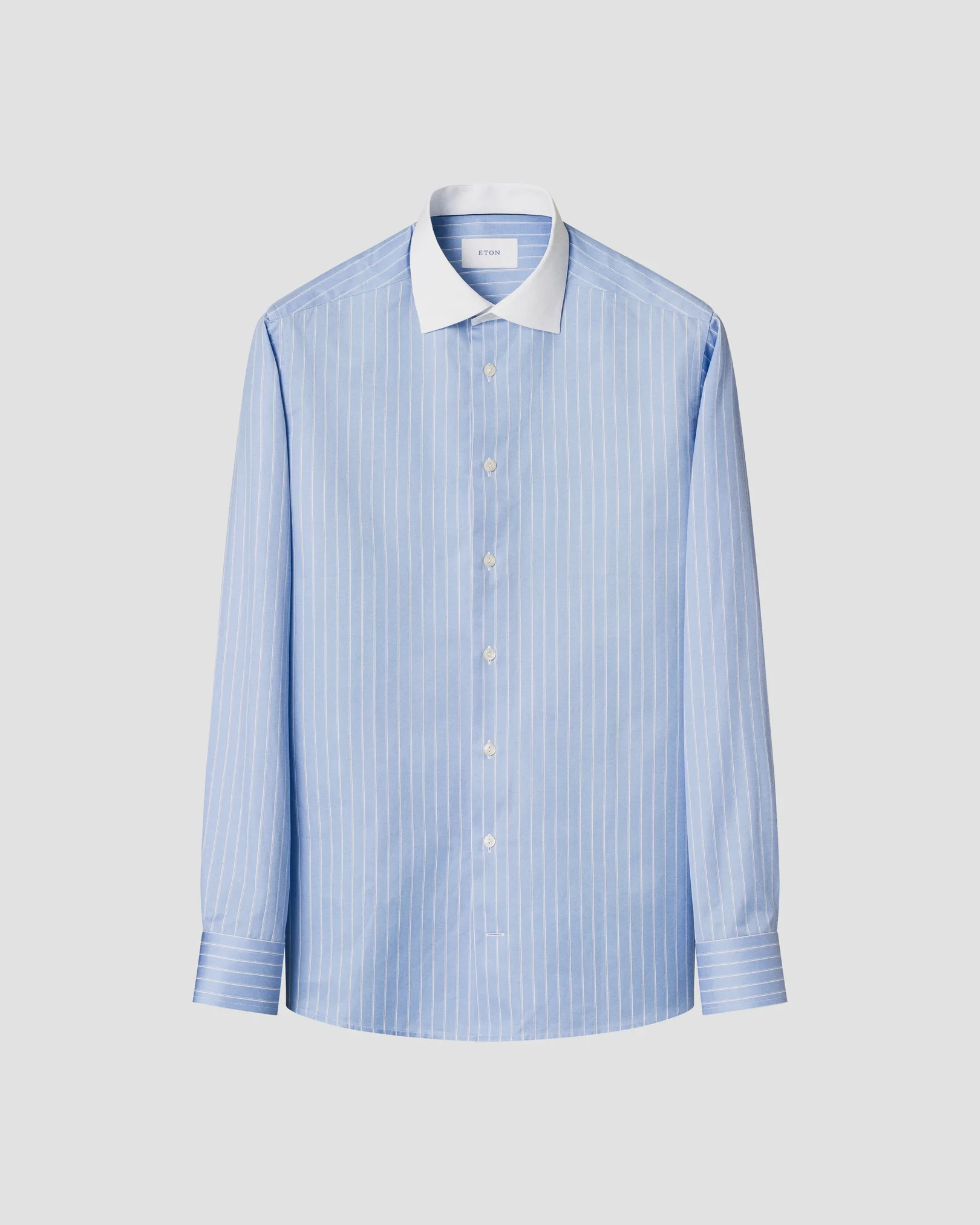 Eton - blue striped signature twill shirt cut away 266