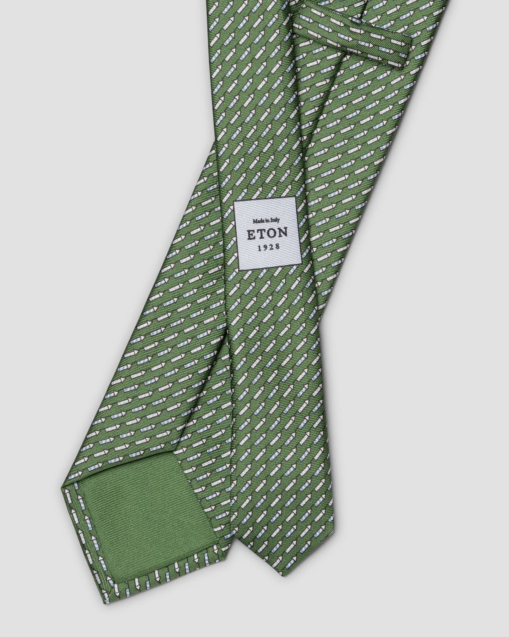 Eton - mid green geometric woven silk tie