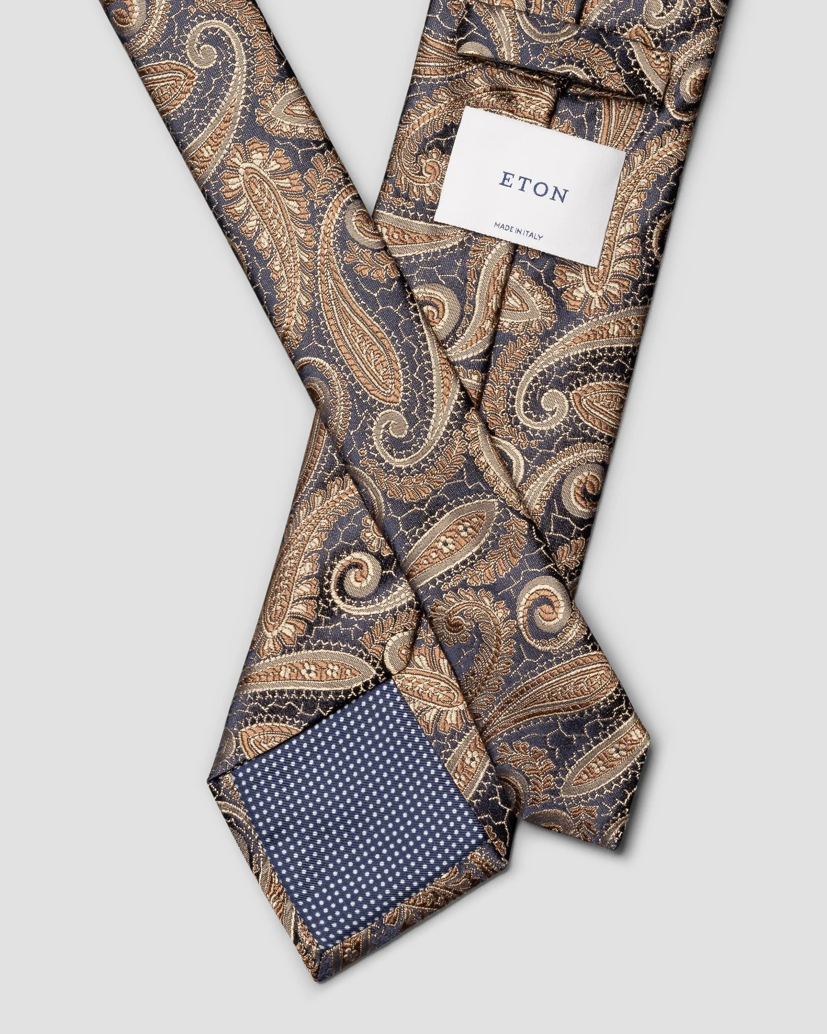 Eton - paisley woven silk tie brown paisley woven silk tie
