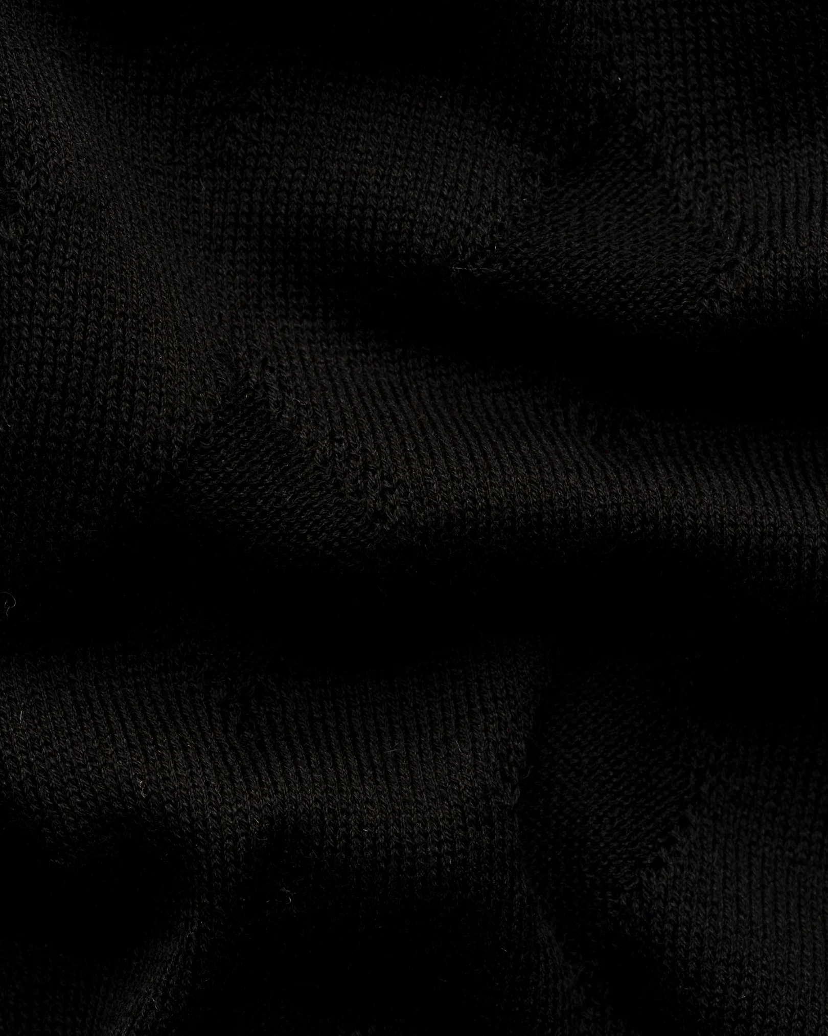 Eton - black cotton and silk open collar fine knit