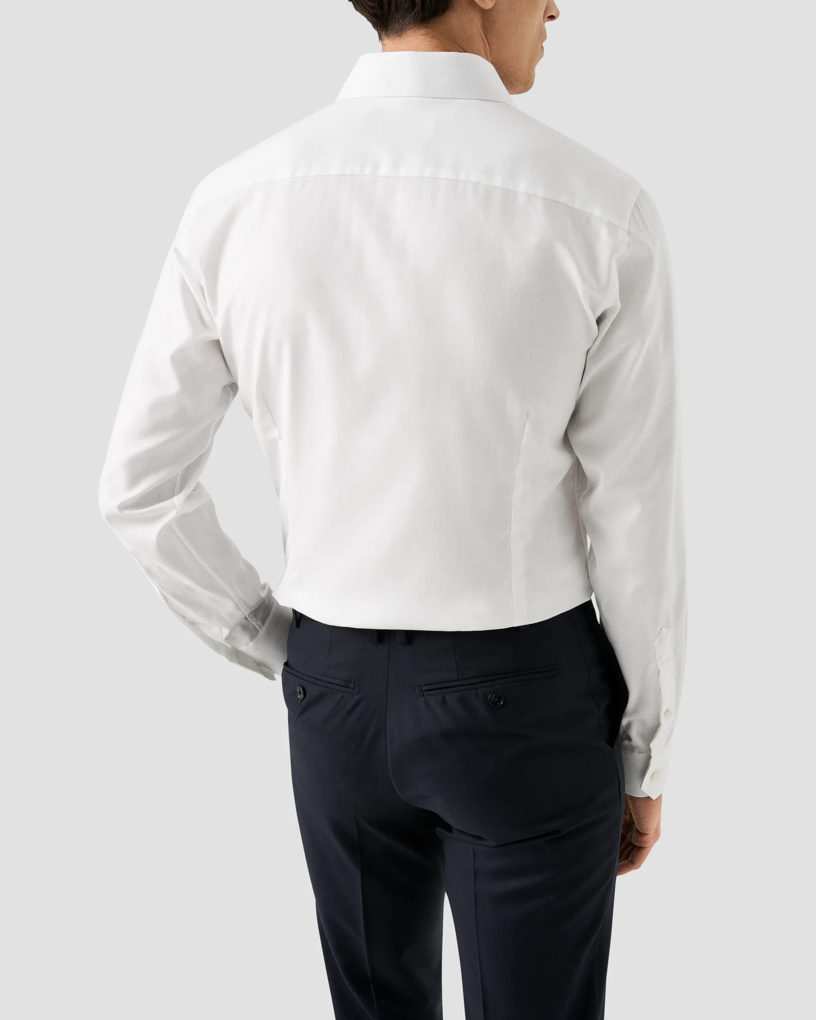 Eton - white twill semi solid melange shirt