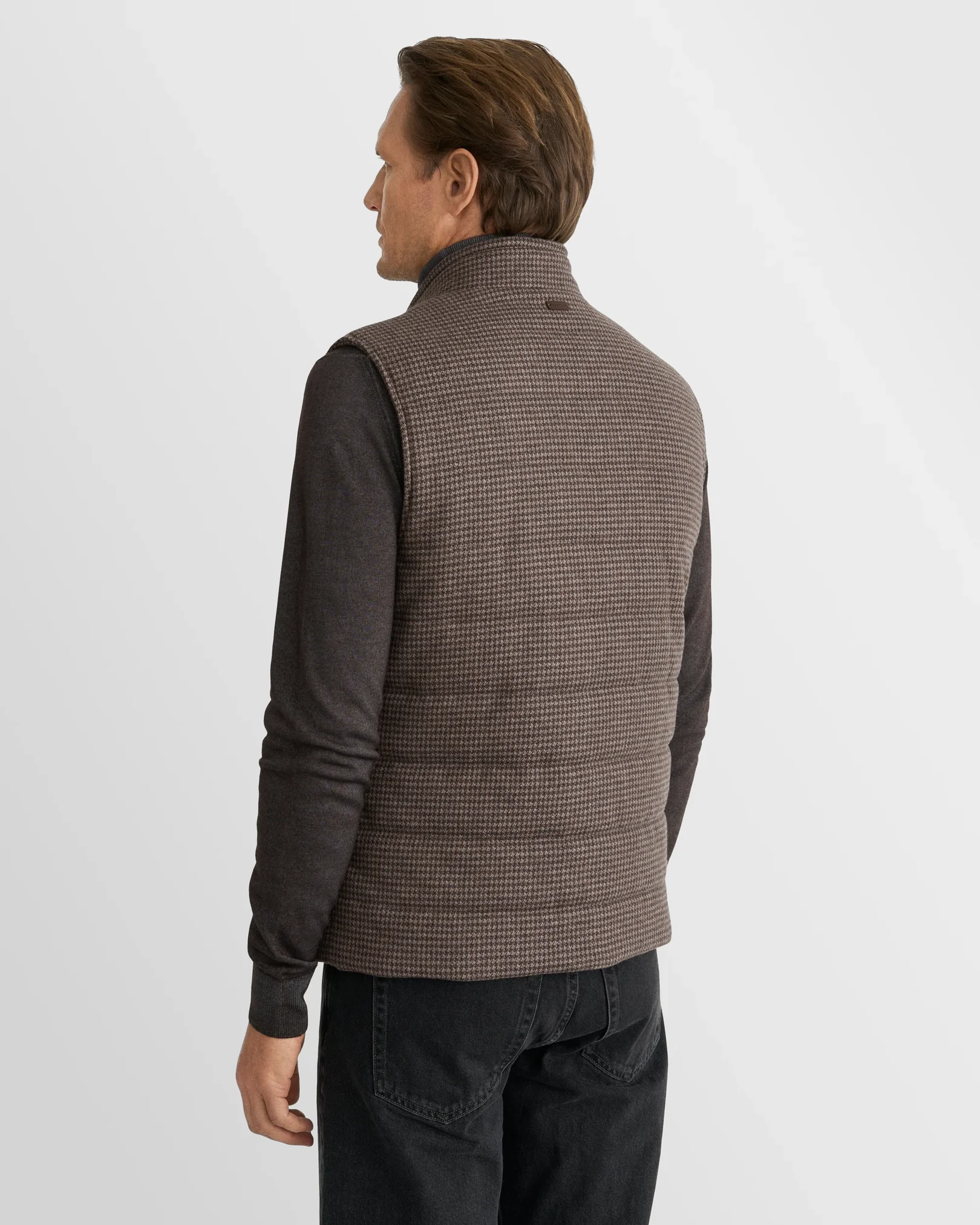 Eton - brown wool cashmere padded vest