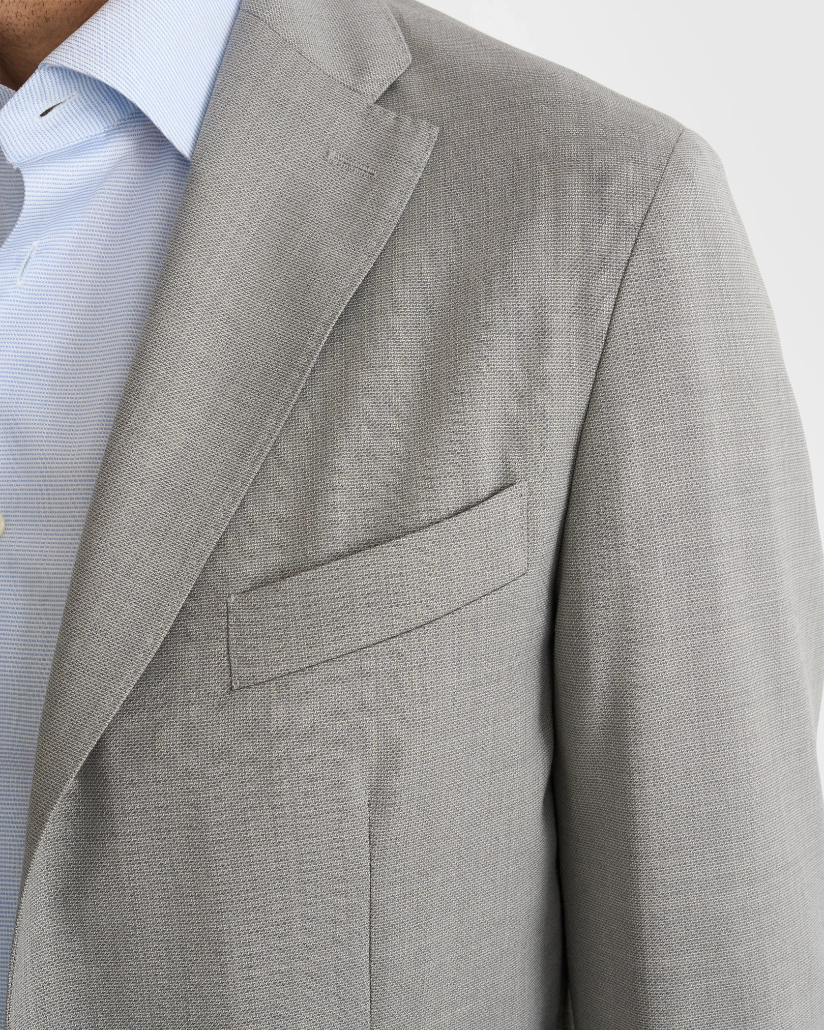 Eton - light grey lana tech hopsack soft jacket