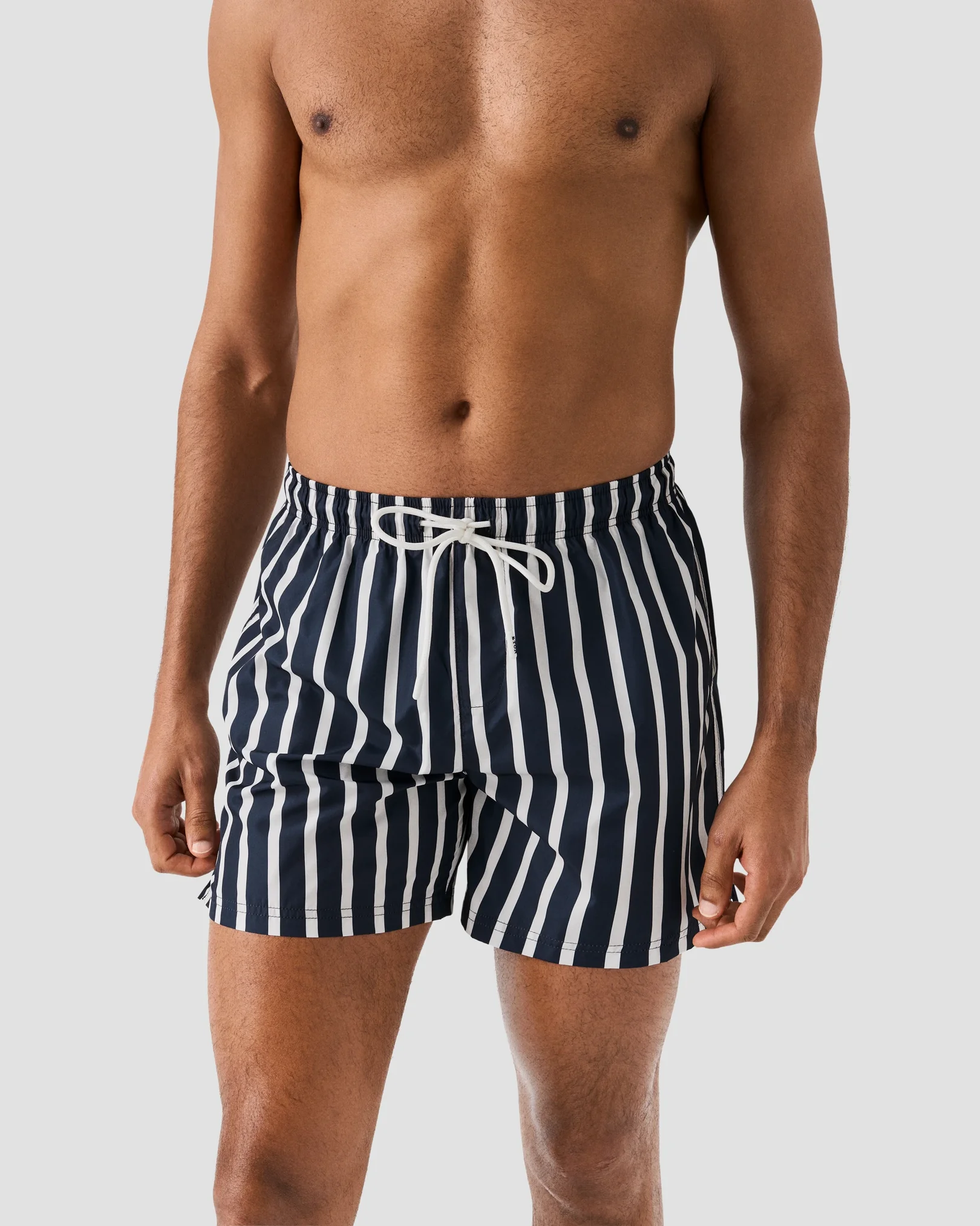 Eton - navy blue striped swim shorts