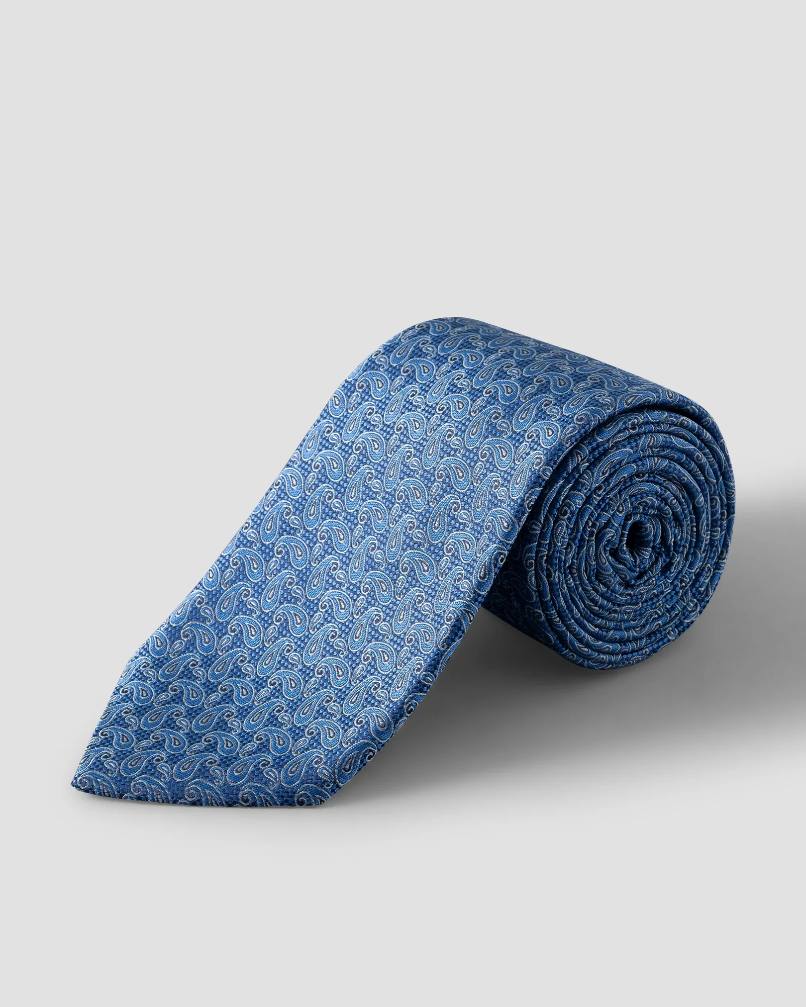 Eton - paisley woven silk tie dark blue paisley woven silk tie