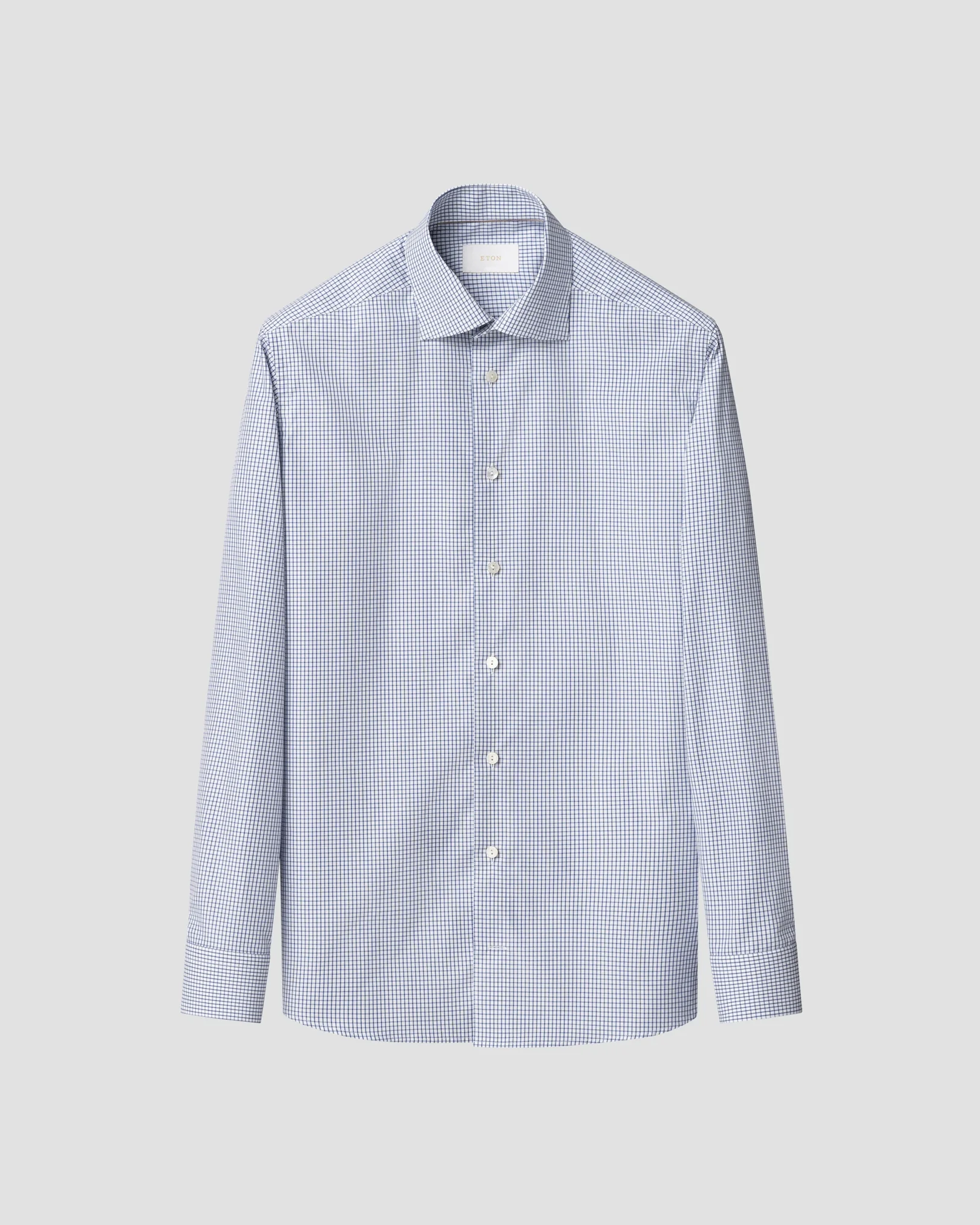 Eton - dark blue check supima 120 shirt