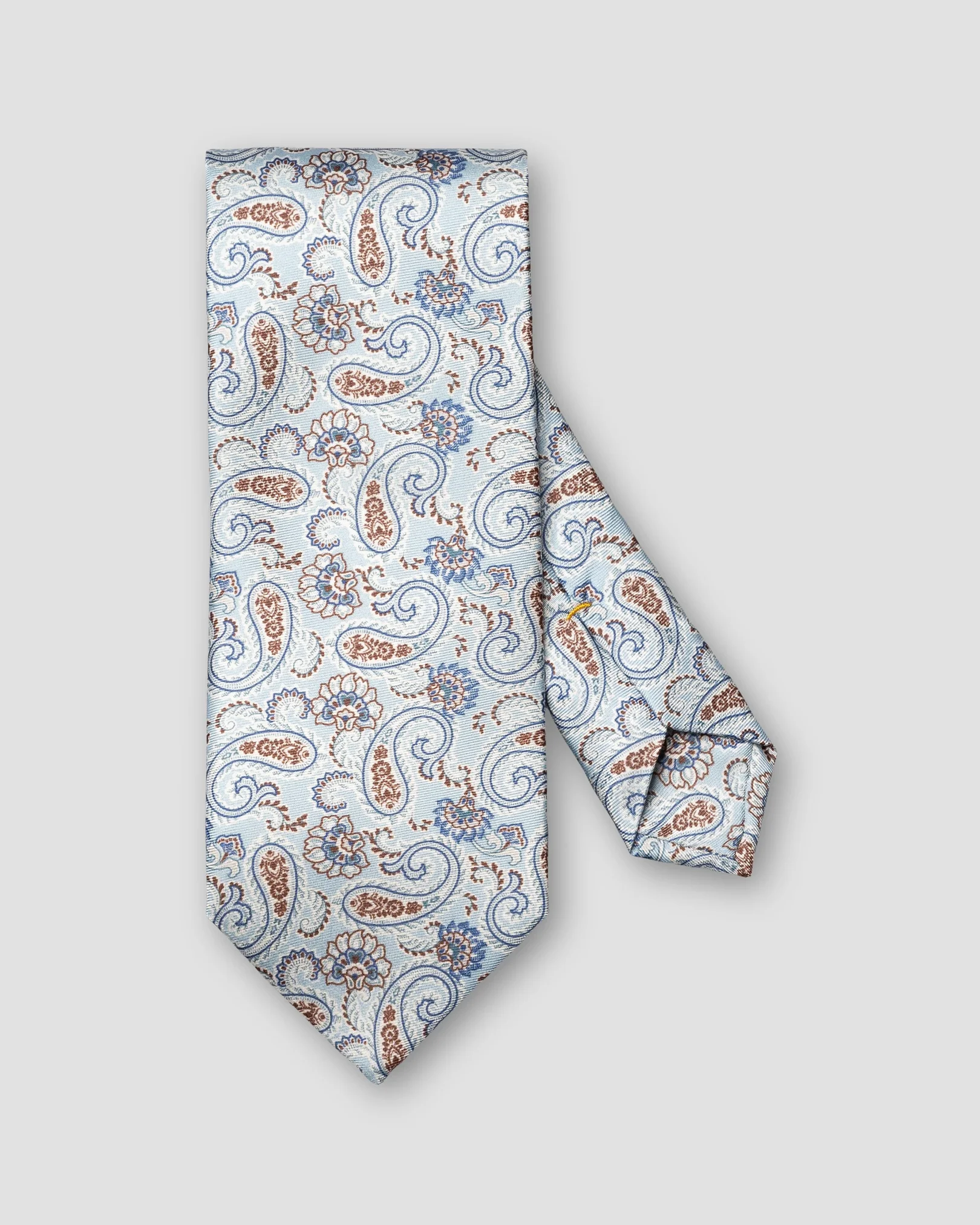 Eton - light blue paisley printed silk tie
