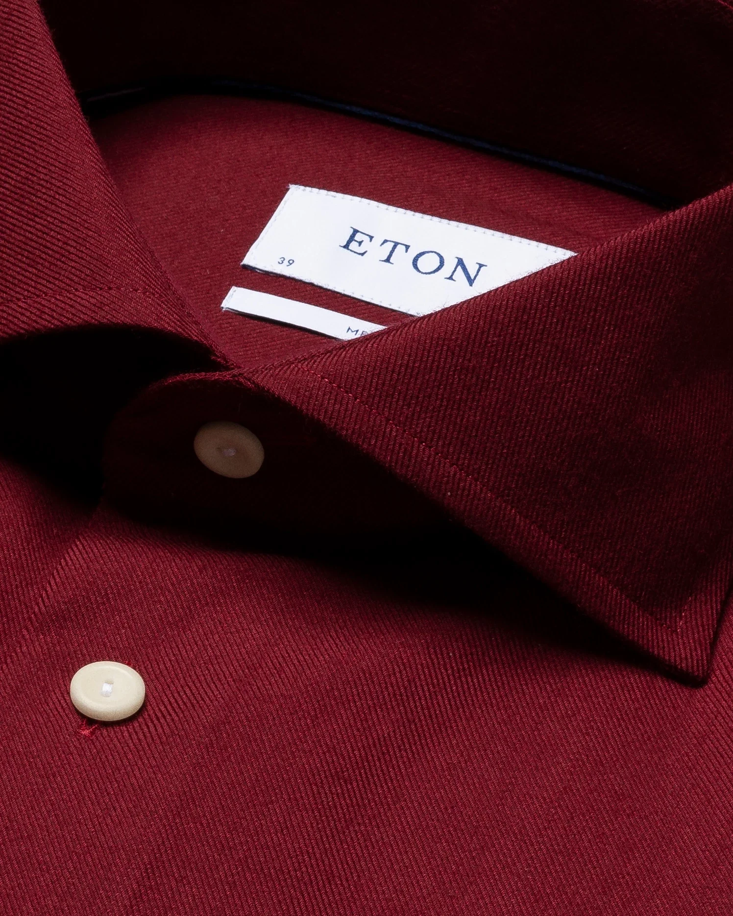 Eton - burgundy brushed merino wool shirt