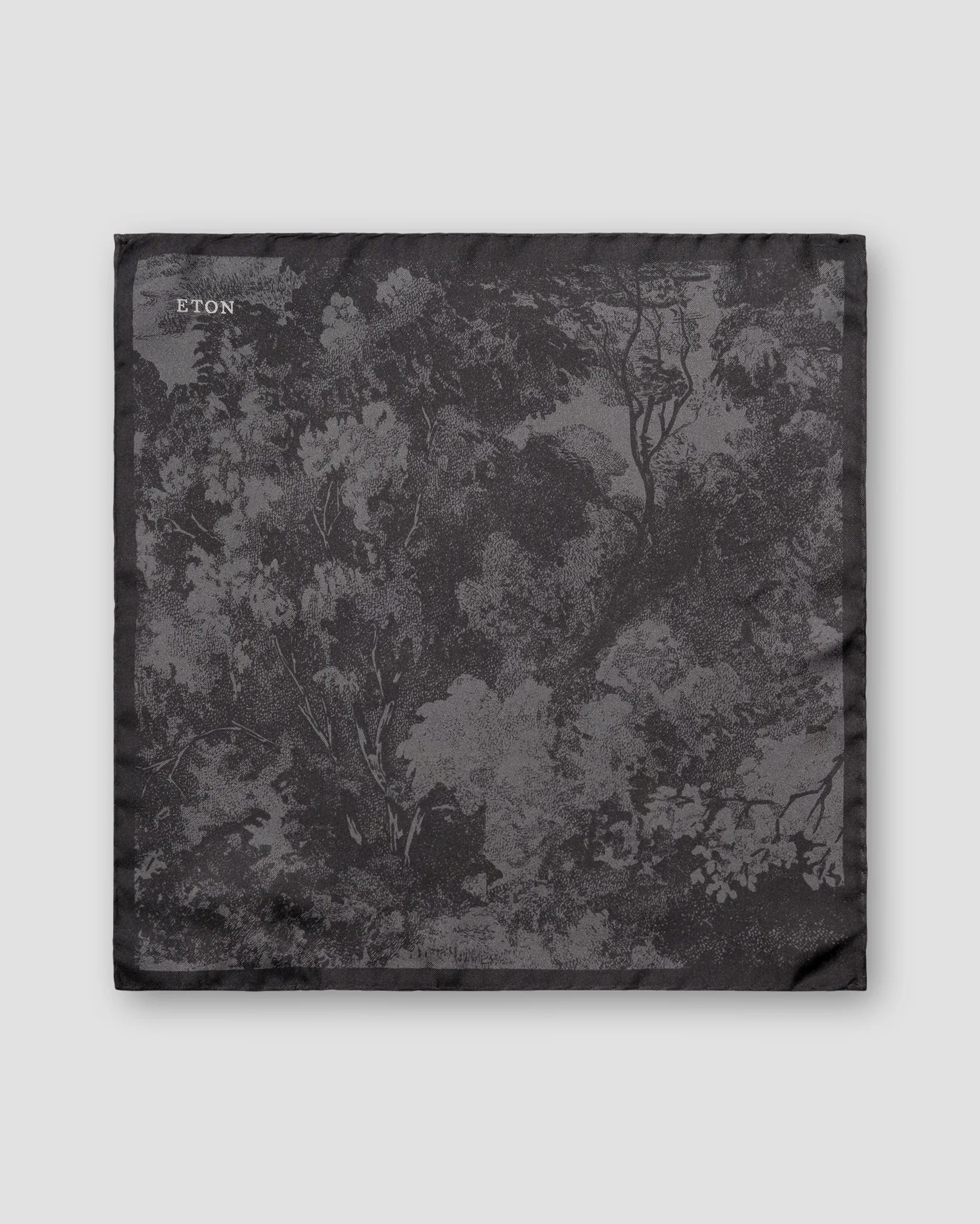 Eton - seasonal silk pocket square black seasonal silk pocket square