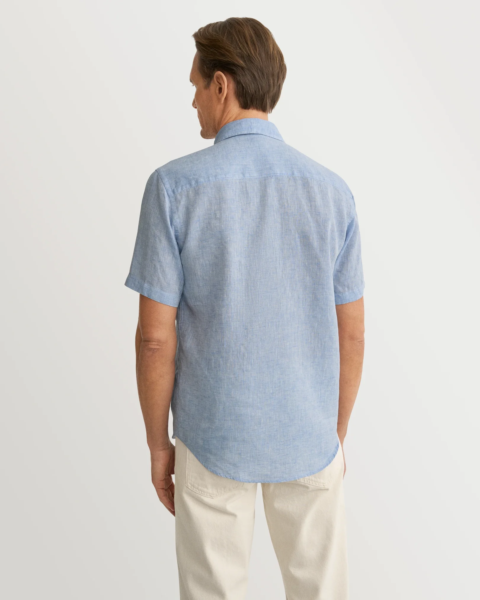 Eton - Light blue Solid Linen Shirt