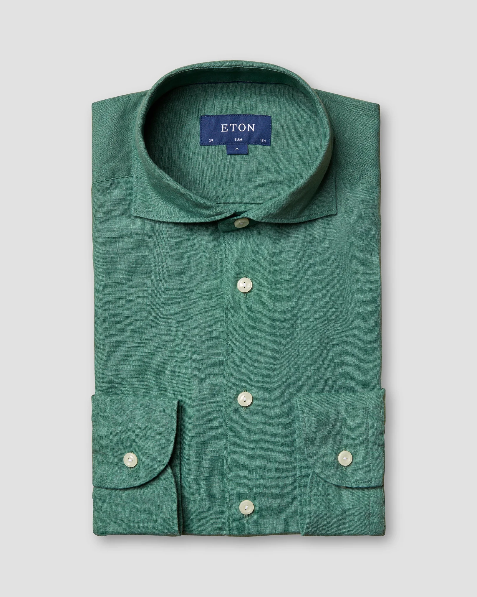 Eton - sage green linen shirt soft