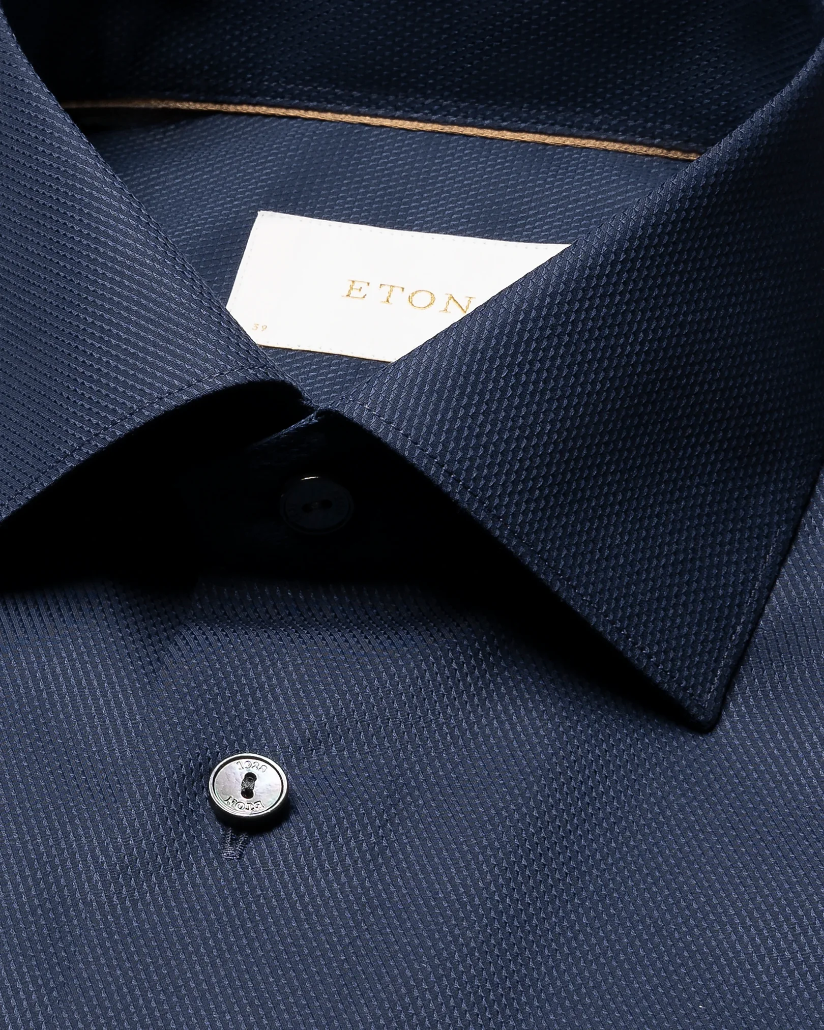 Eton - navy blue semi solid supima 120 pique shirt