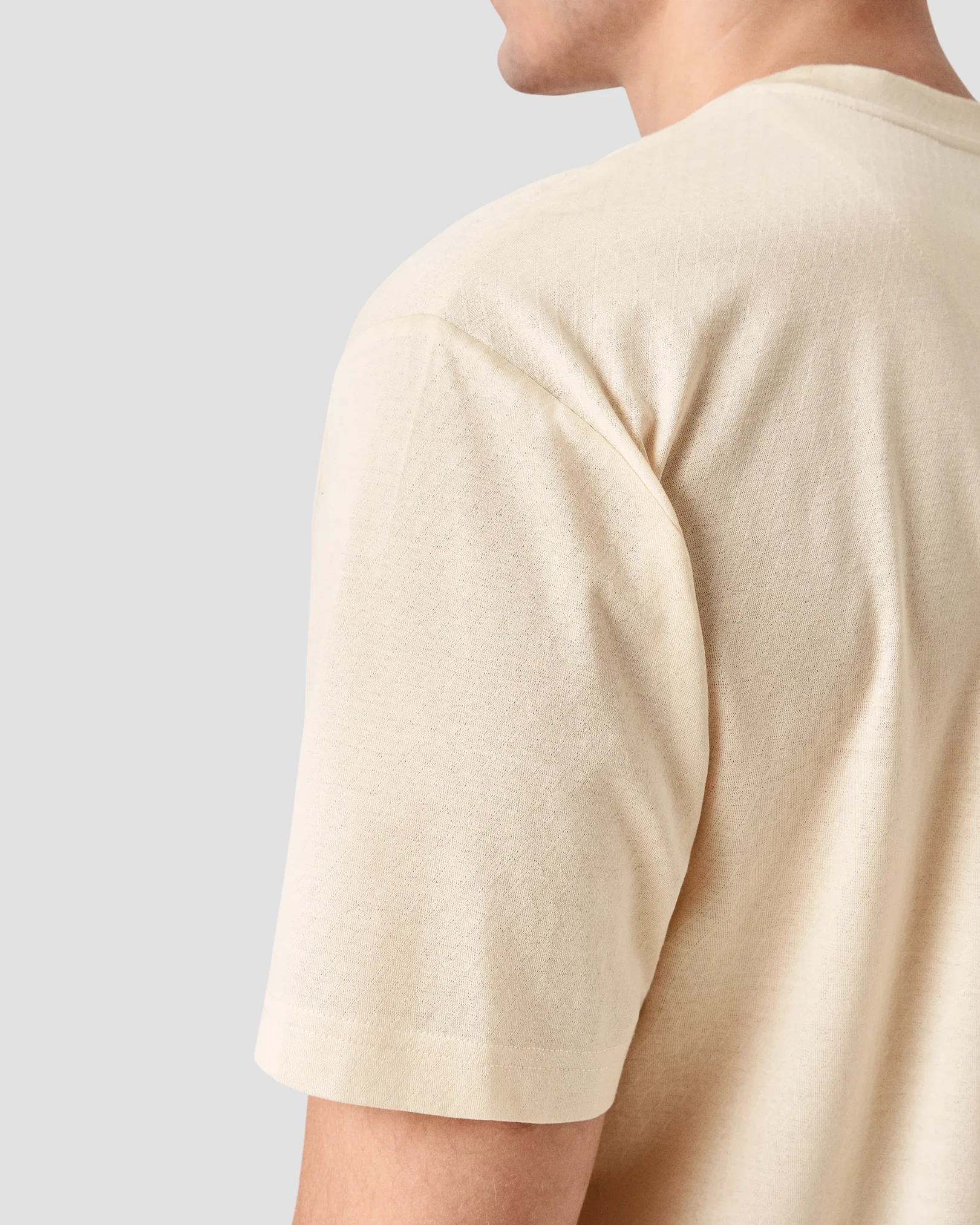 Eton - T-shirt en fil d’Écosse à rayures marron clair