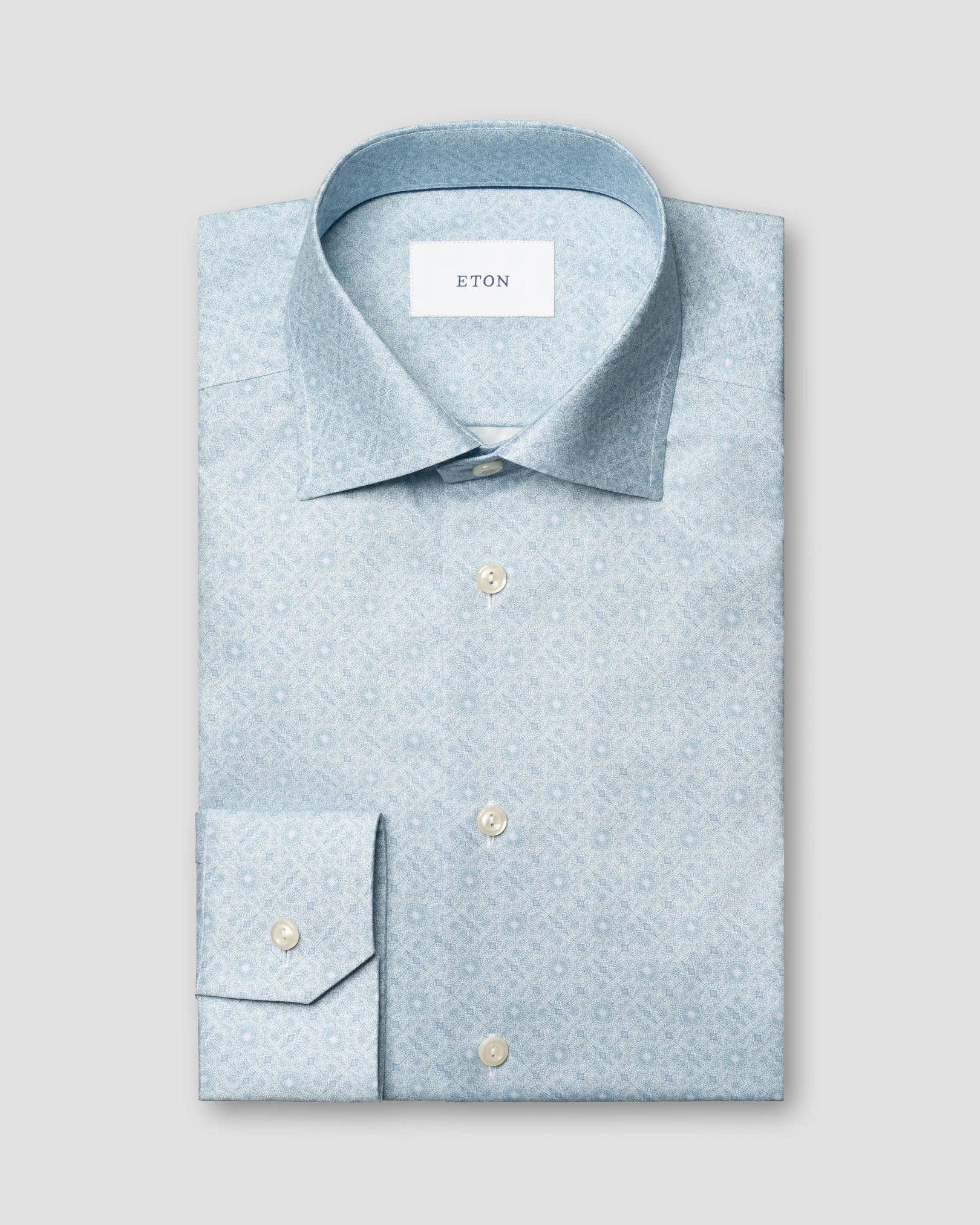 Eton - Chemise en sergé à signature géométrique