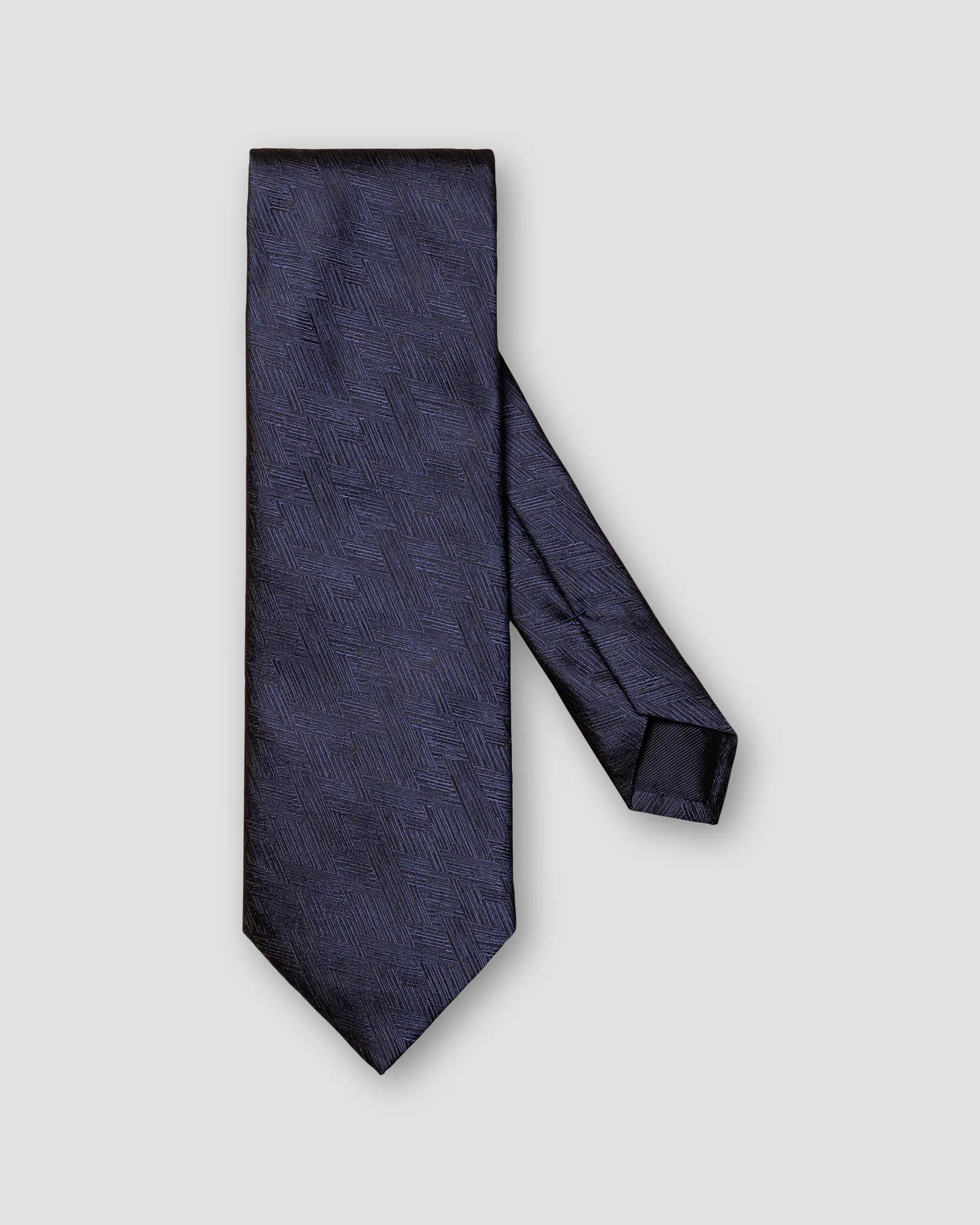Eton - Dark Blue Herringbone Silk Evening Tie