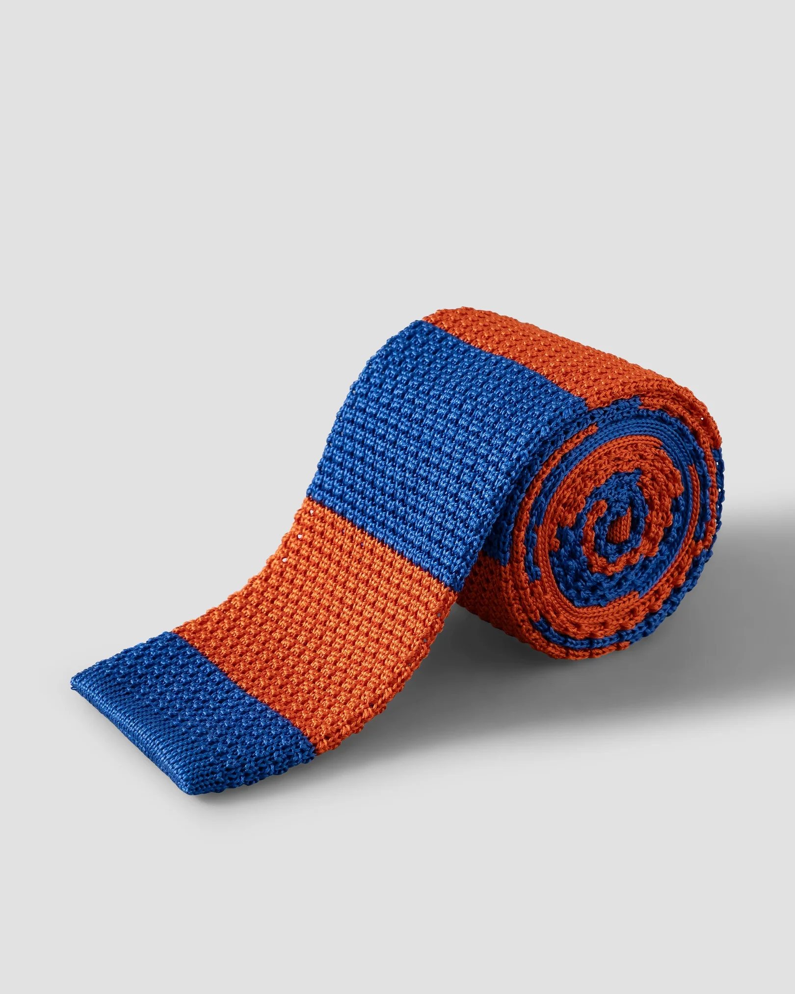 Eton - orange striped knit silk tie